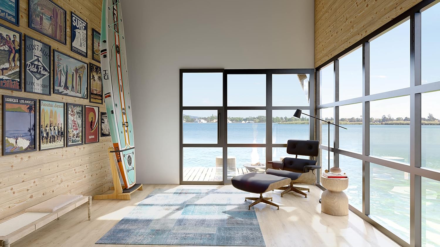 Bamboo or Birch Wood Vertical Freestanding Paddleboard Storage Rack for 1 SUP or Surfboard - Grassracks (1 Board)