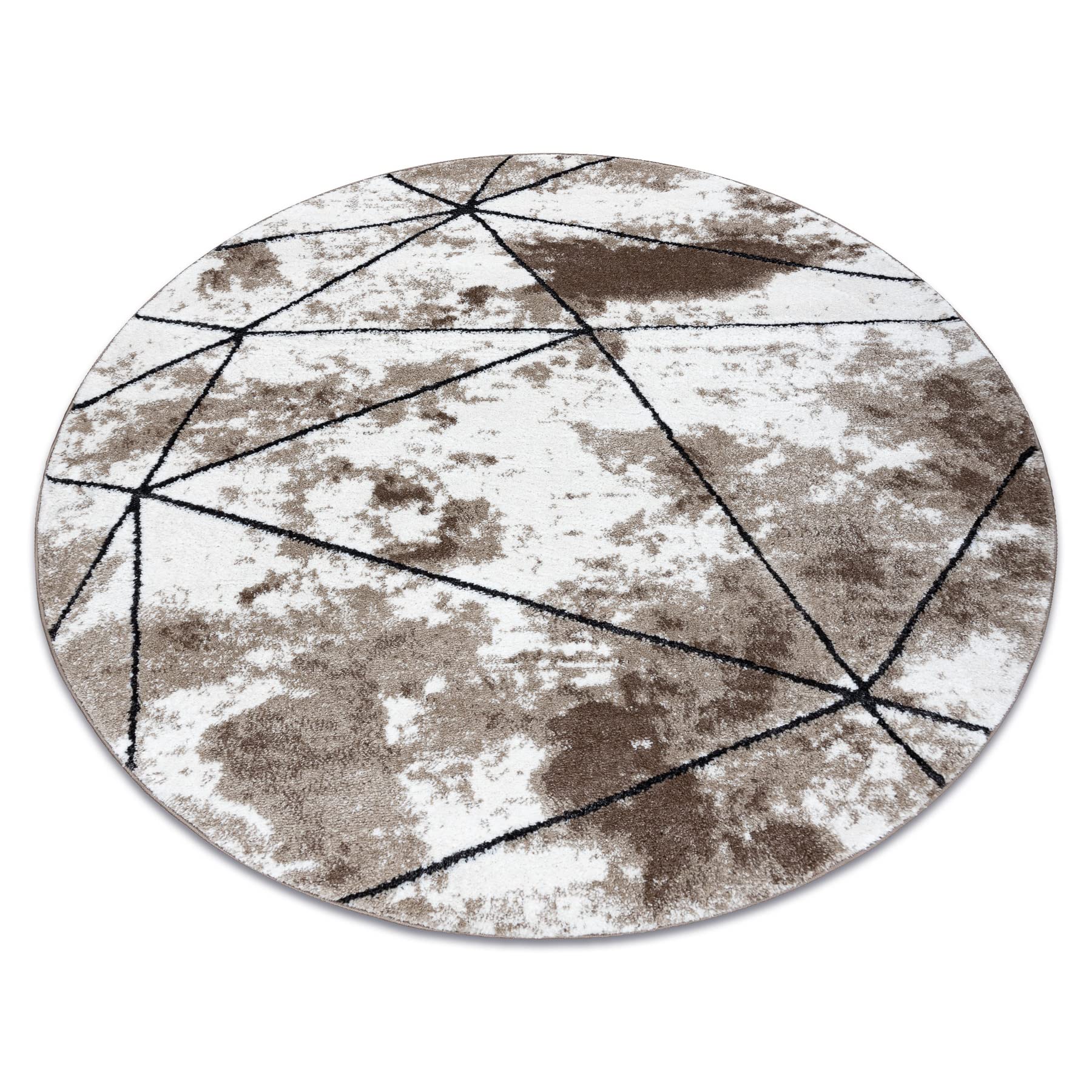 Tapis de loft structurel géométrique marron haut de gamme