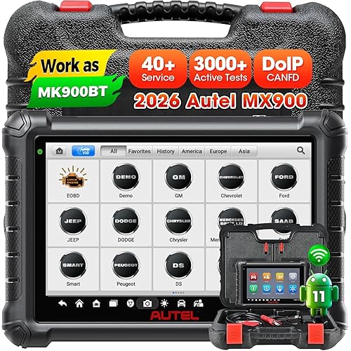 Autel MaxiCheck MX900 Bidirectional Scanner: 2026 Up of MaxiCOM MK808S MX808S, Work as MK900-BT MK900BT OBD2 Diagnostic Tool w/ 3000+ Active Test, 40+ Service, CAN-FD&DOIP, All System, FCA 11 OS