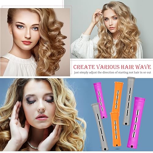 Miniatura 28 de WILLBOND 36 piezas de varilla de onda fría para cabello permanente, rodillos para el cabello, rizadores permanentes con peine de cola de rata