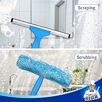 Vista 3 de MR.SIGA Poste de extensión de 54.3 pulgadas de largo, poste de aluminio ajustable de 4 piezas para escobilla de ventana