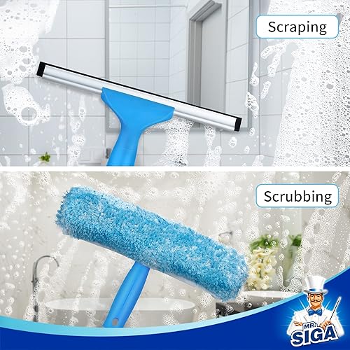 Miniatura 3 de MR.SIGA Poste de extensión de 54.3 pulgadas de largo, poste de aluminio ajustable de 4 piezas para escobilla de ventana