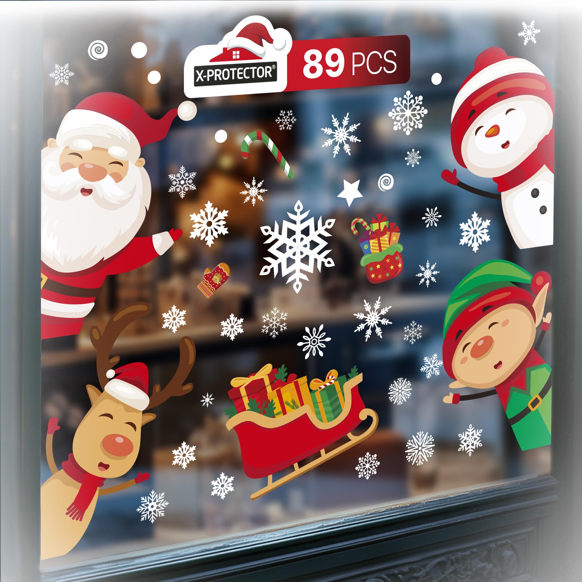 Amazon.com: X-Protector Christmas Window Clings - 89 PCS Set