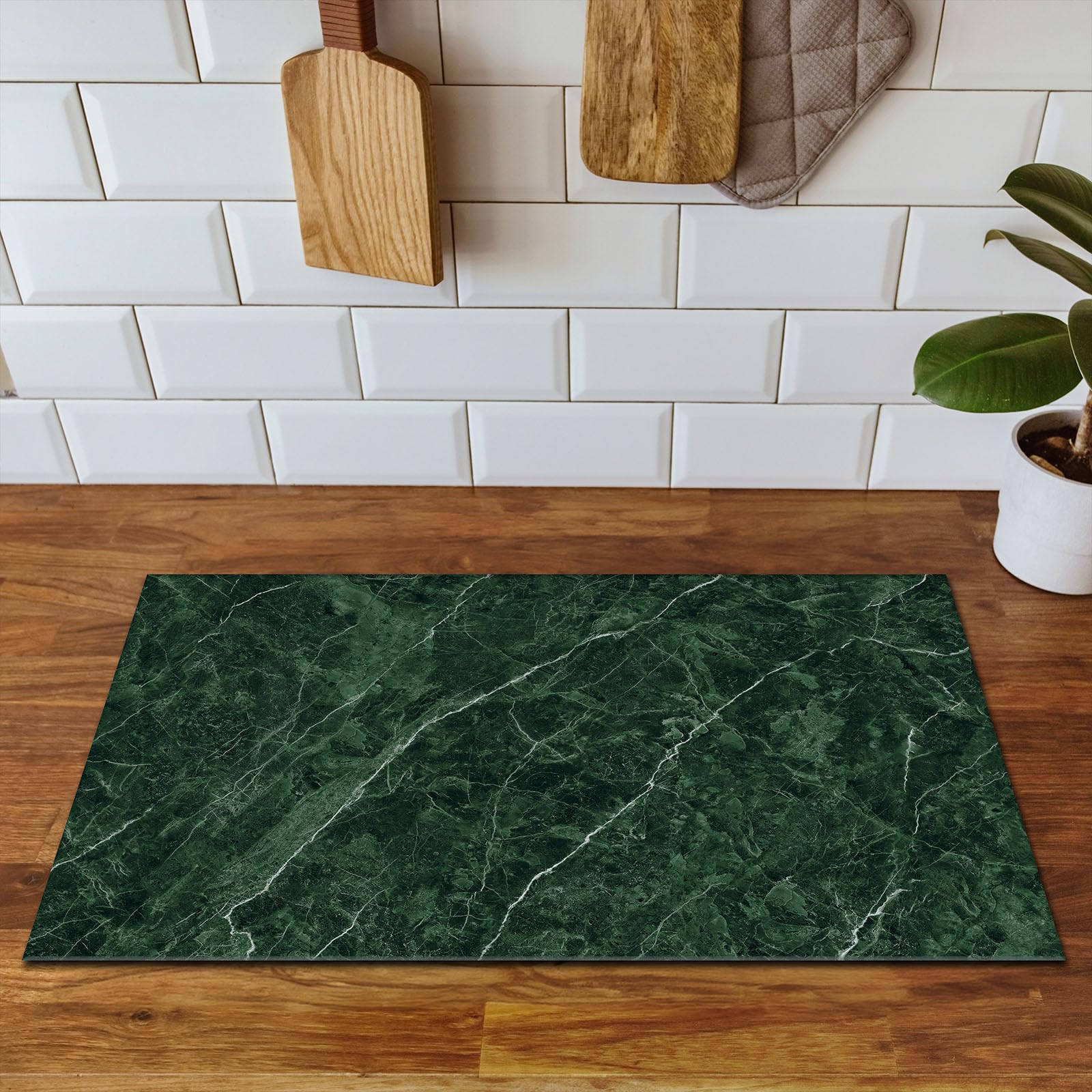 Tapa para placa de induccion - Placa protectora vitroceramica 80x52 cm - verde - mármol