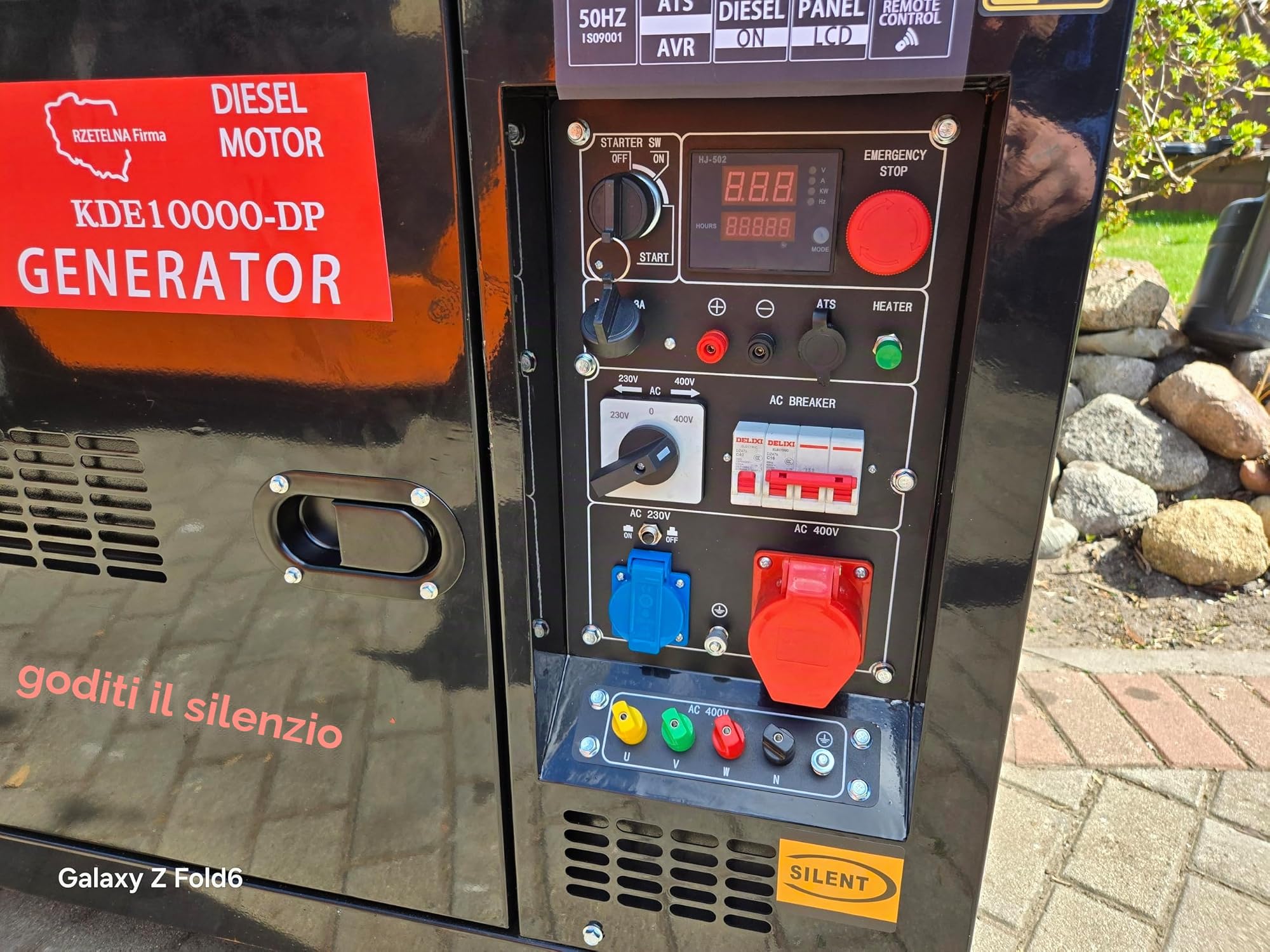 Generatore mobile diesel 11 kVA Dual Power 230 V/400 V con AVR | WITKOWSKI avviamento elettrico, candela, telecomando e preparazione sotto ATS, KDE10000DP