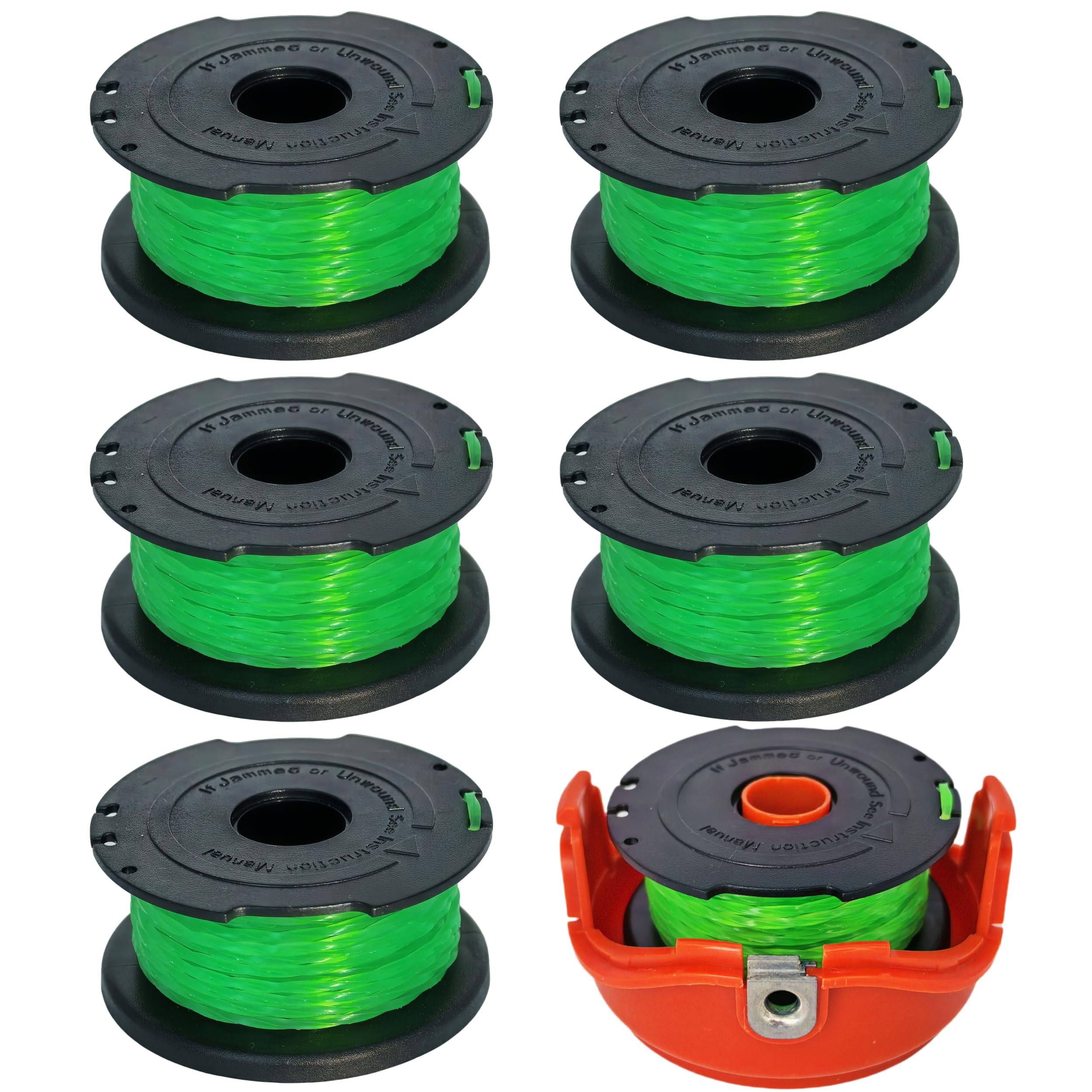 Carrete de hilo A6486 de 2 mm y cubierta 90583594 compatible con Black y Decker GL7033 GL8033 GL9035
