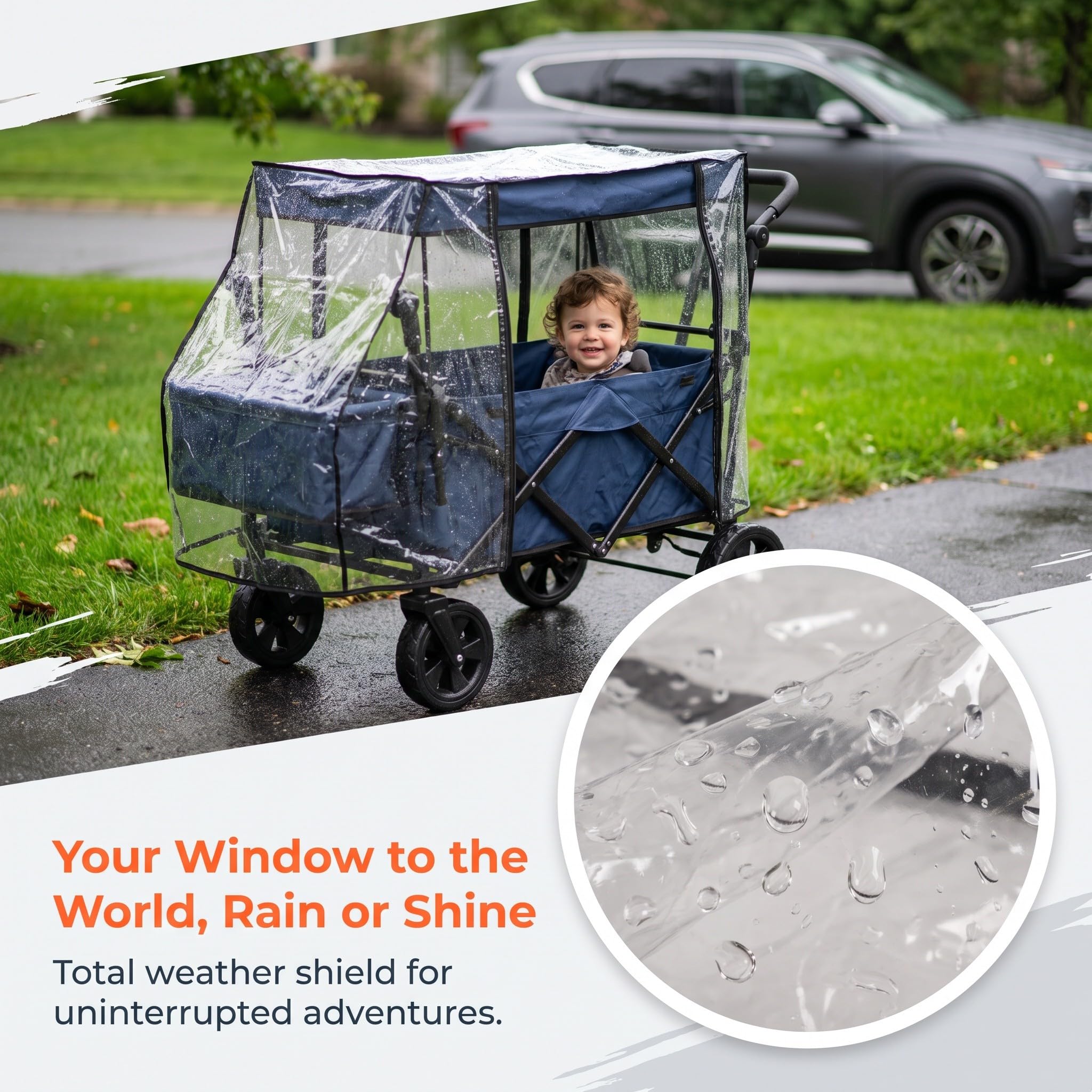 Gatuida Protector de lluvia para cochecito de bebé, protector para carrito