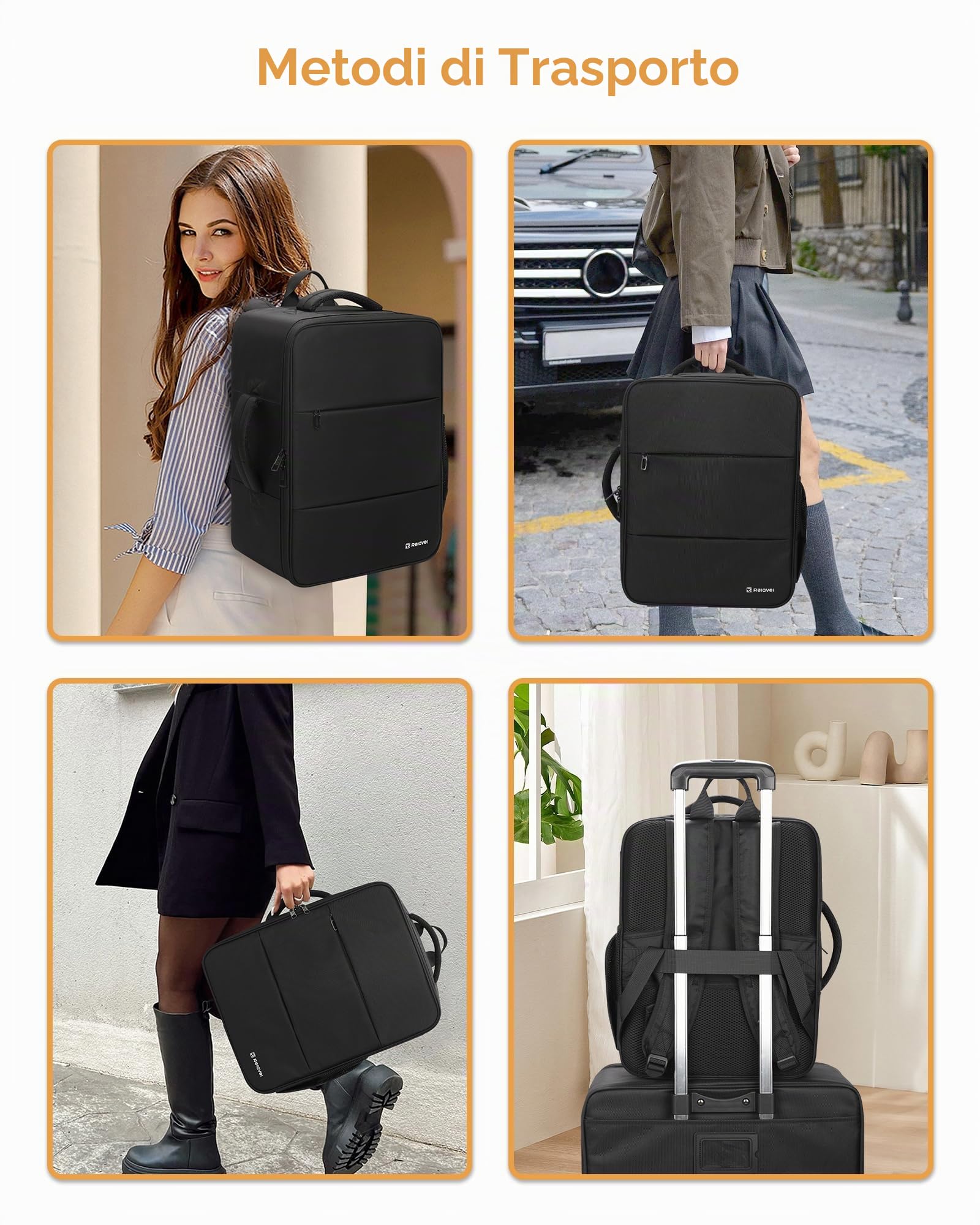 Relavel Set di valigie professionali da viaggio per trucchi – con 4 tasche trasparenti, scatola organizzatore con divisori per cosmetici, strumenti da parrucchiere e accessori per barbiere