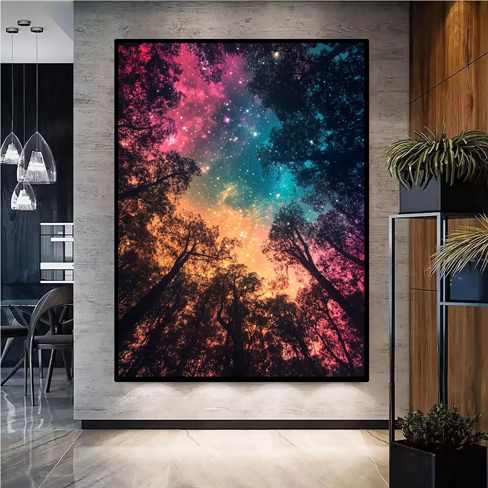 Diamond Painting Kit Completo, Diamond Painting Paesaggio, 5D Pittura Diamante Kit Manualidades Adultos DIY Diamantini Crystal Art Disegni Ricamo a Punto Croce Artigianale, 90x120cm Foresta j0-654