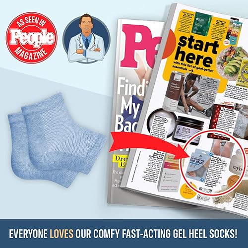 Miniatura 6 de Dr. Frederick's Original Calcetines de talón hidratantes para tratamiento de talón agrietado - 2 pares - Calcetines de talón para pies secos