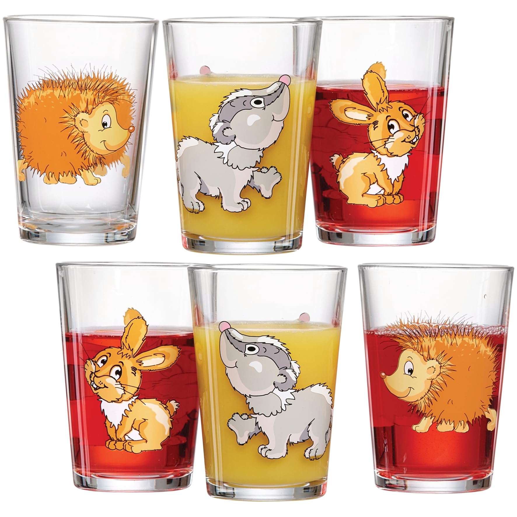 Ritzenhoff & Breker Woodland Animals Set of 6 Children's Glass Drinking Glasses