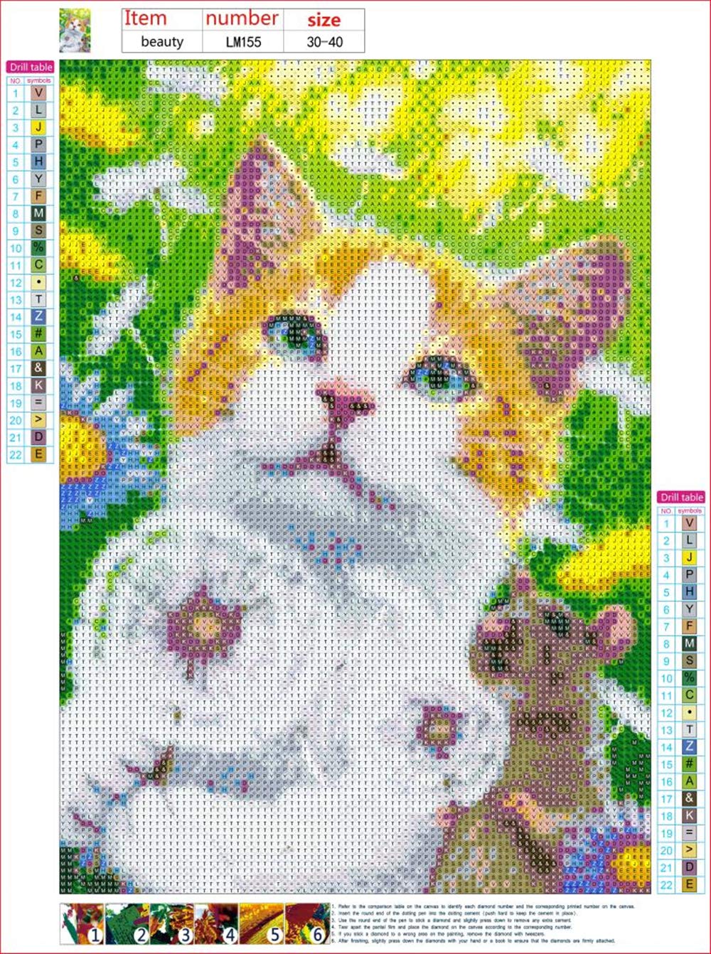 Kit Pittura Diamanti 5D Gatto E Amaca - Diamant Painting Rotondo Per Adulti, 30x40cm, Decorazione Casa - Foto 4