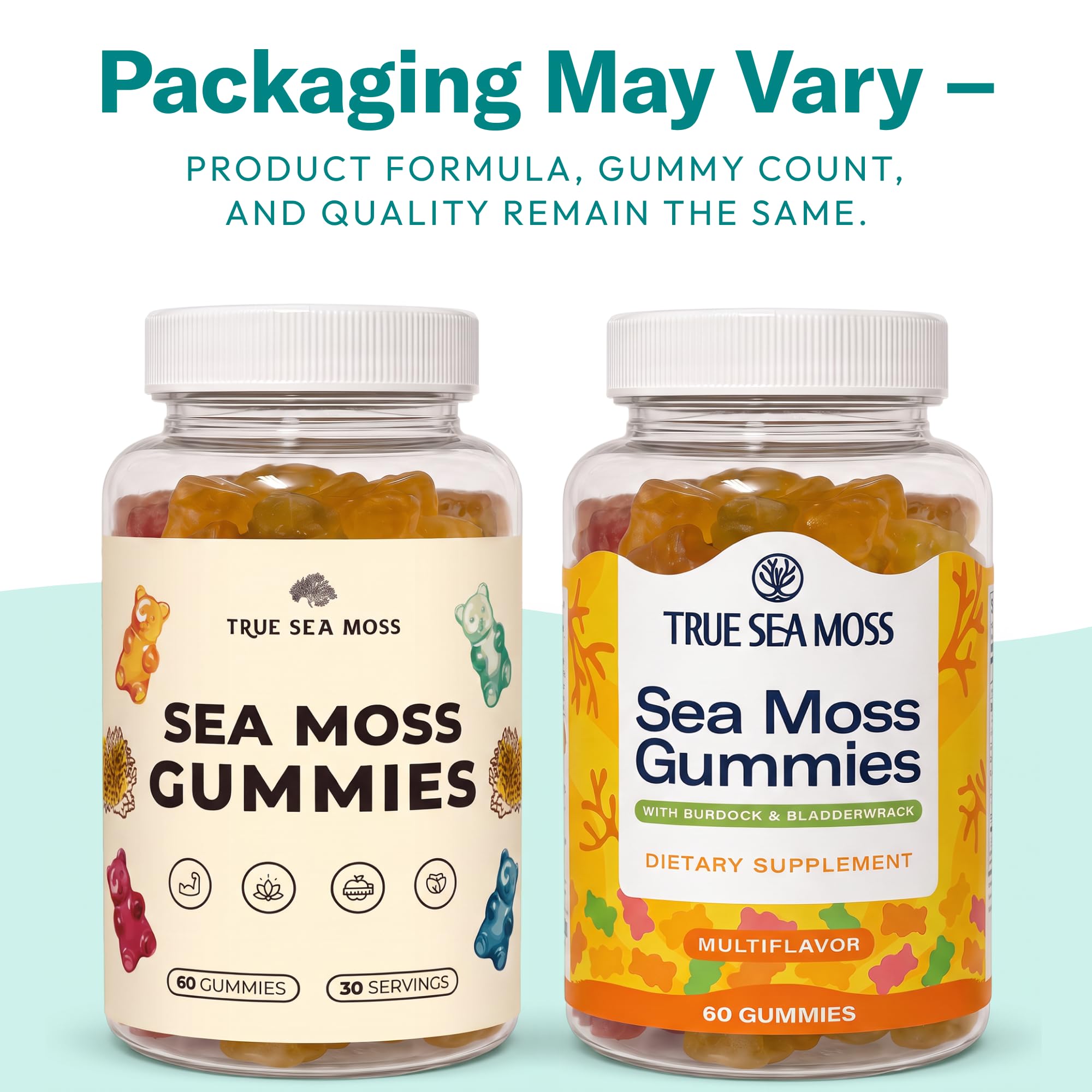 TrueSeaMoss Irish Sea Moss Gummies with Burdock Root & Bladderwrack – Formula for Adults & Kids – 60 Gummies (Packaging May Vary) — Amazon image 9