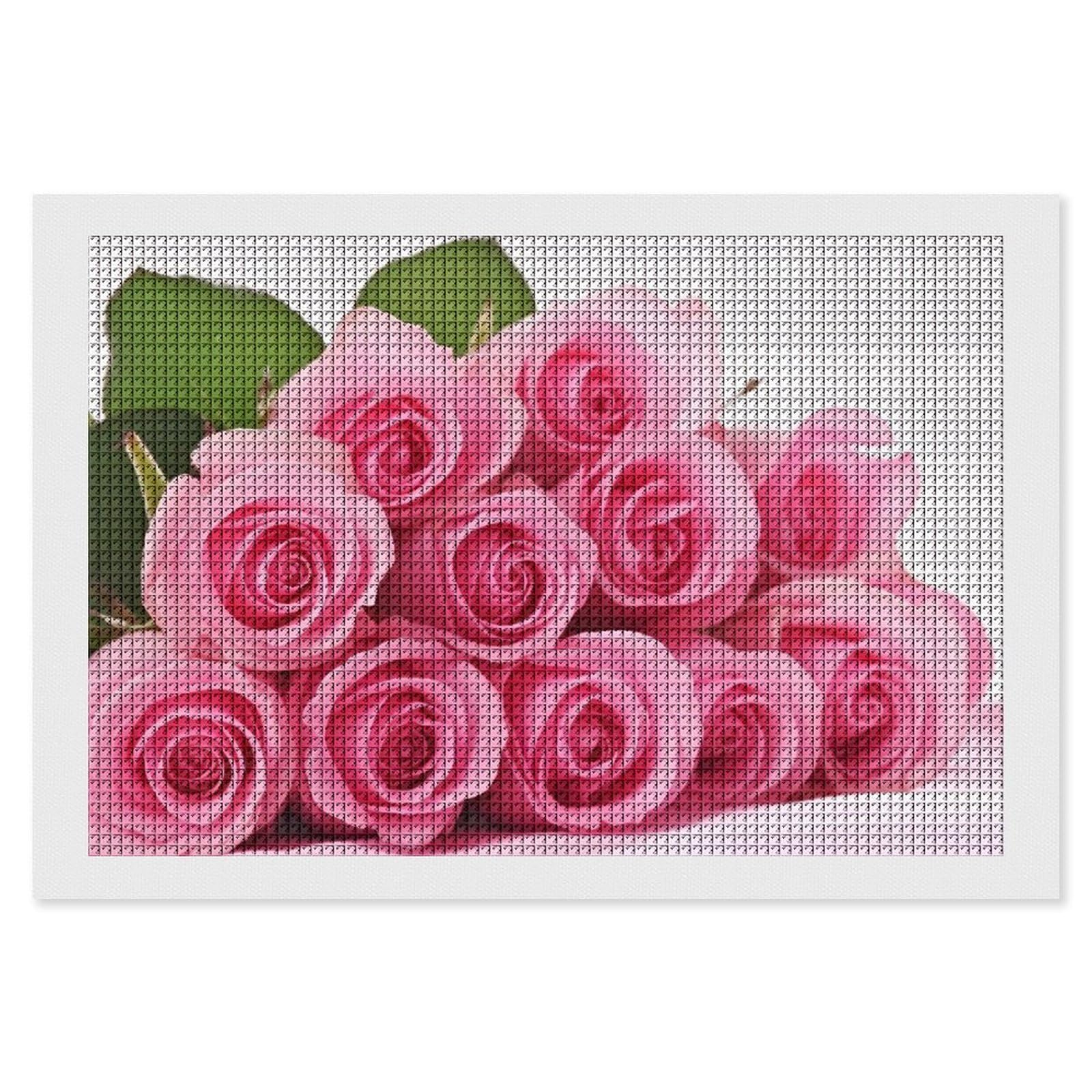 Roses Diamond Art Kits for Adults, DIY 5D Diamonds Painting Kits for Beginner, Round Full Drill Diamond Dots Painting, 8"x12" Diamonds Pictures Gem Art and Crafts Wall Decor