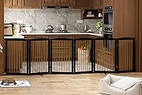 Vista 17 de Puerta independiente para mascotas para perros, puerta plegable de madera para perros, barrera interior para mascotas para escaleras, puertas, patas