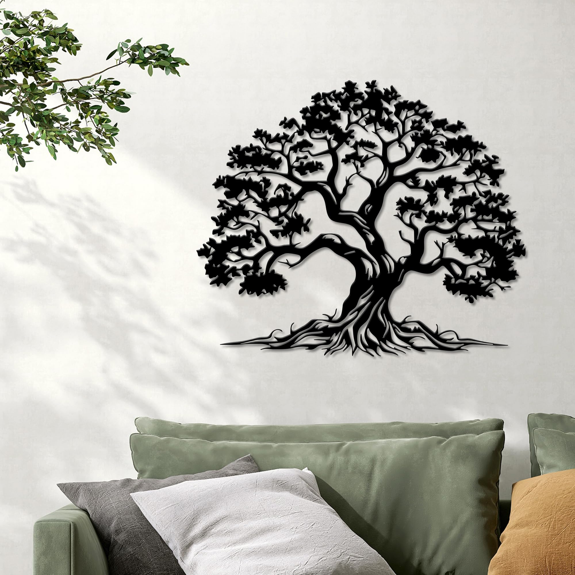 Xedatric Tree of Life Metal Wall Art Matte Black 23.6"x19.7"