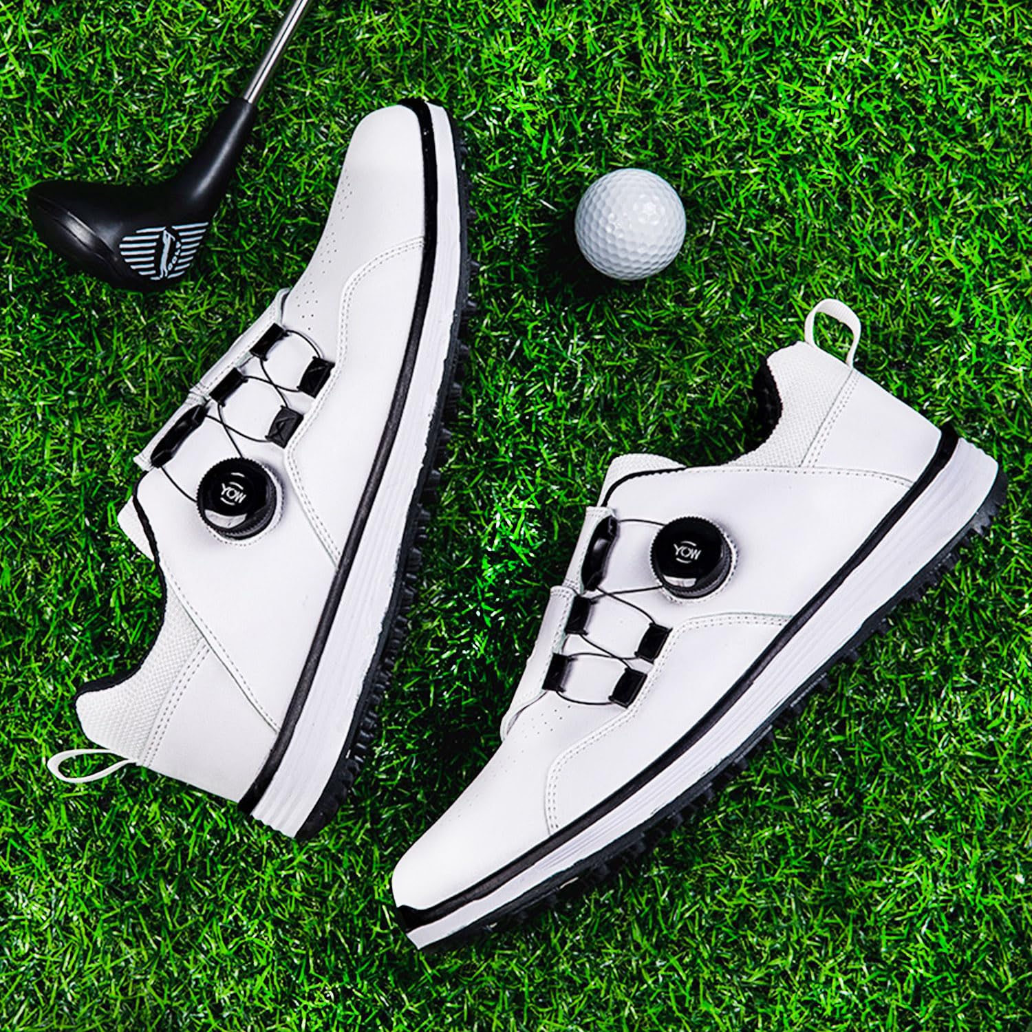 Scarpe da golf da uomo, senza tacchi, antiscivolo, resistenti alle intemperie, casual, da allenamento