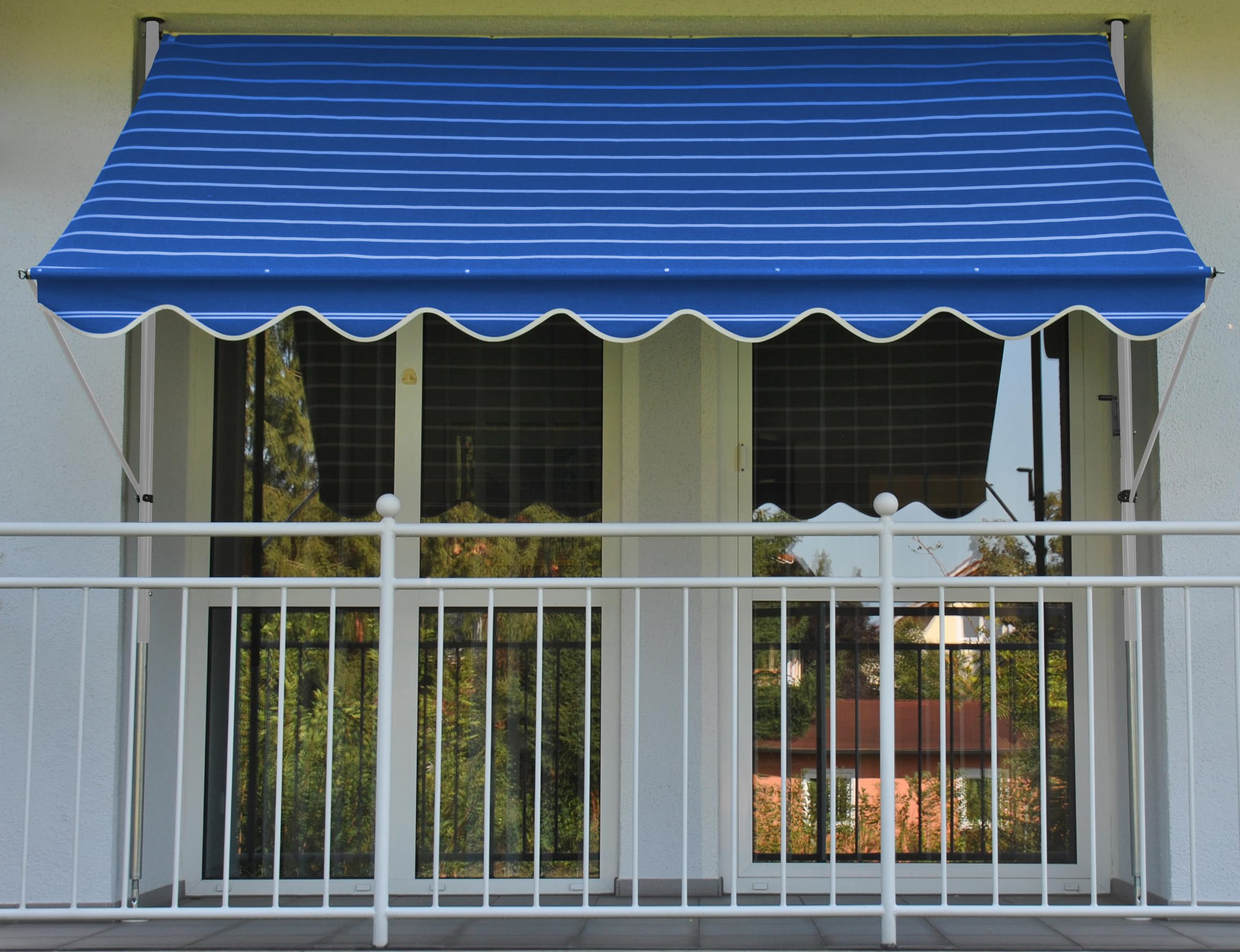 Angerer Store banne à Serrage Exclusif avec manivelle, terrasse/Balcon, Montage Facile sans perçage, fabriqué en Allemagne, Tissu de Haute qualité, résistant aux UV, réglable en Hauteur, imperméable