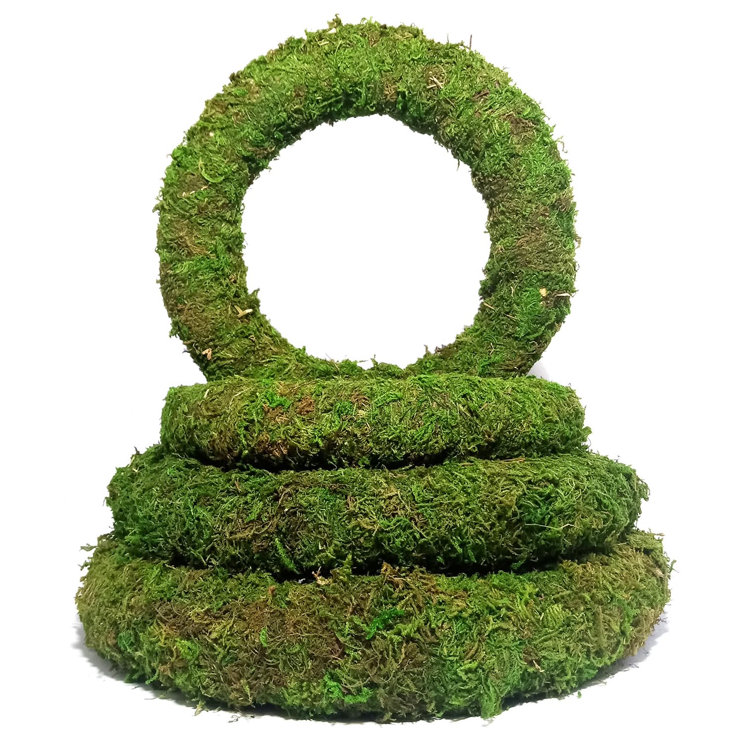 Elixir Gardens Moss Effect Padded Wreath Rings | Festive, Christmas Decorative Padded Circular Frames for Doors, Walls & Tables Centrepieces | 14 Inch (35cm) x 5