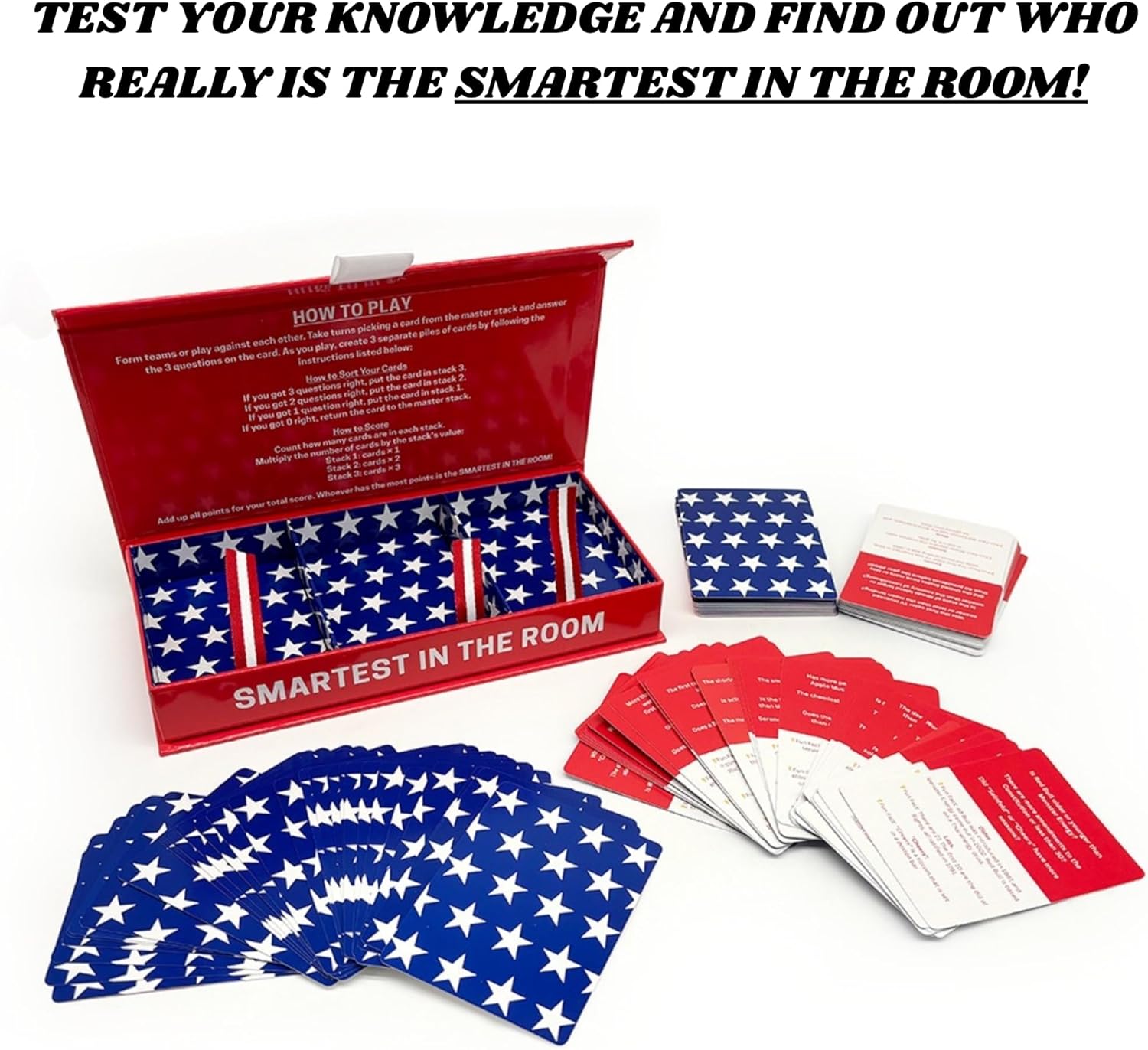 MACHERA Smartest in THE Room The More or Less Trivia Game for Adults & Families with 450 Fun Questions for Game Nights, Kids & Teens