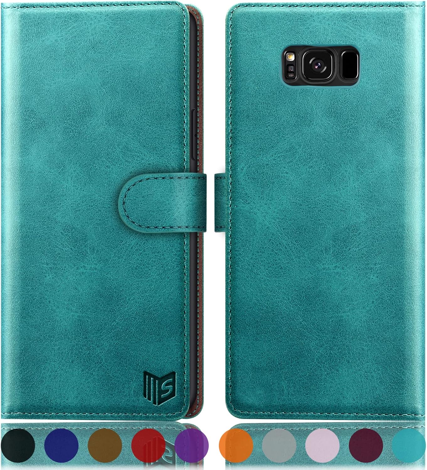 SUANPOT for Samsung Galaxy S8 case with [Credit Card Holder][RFID