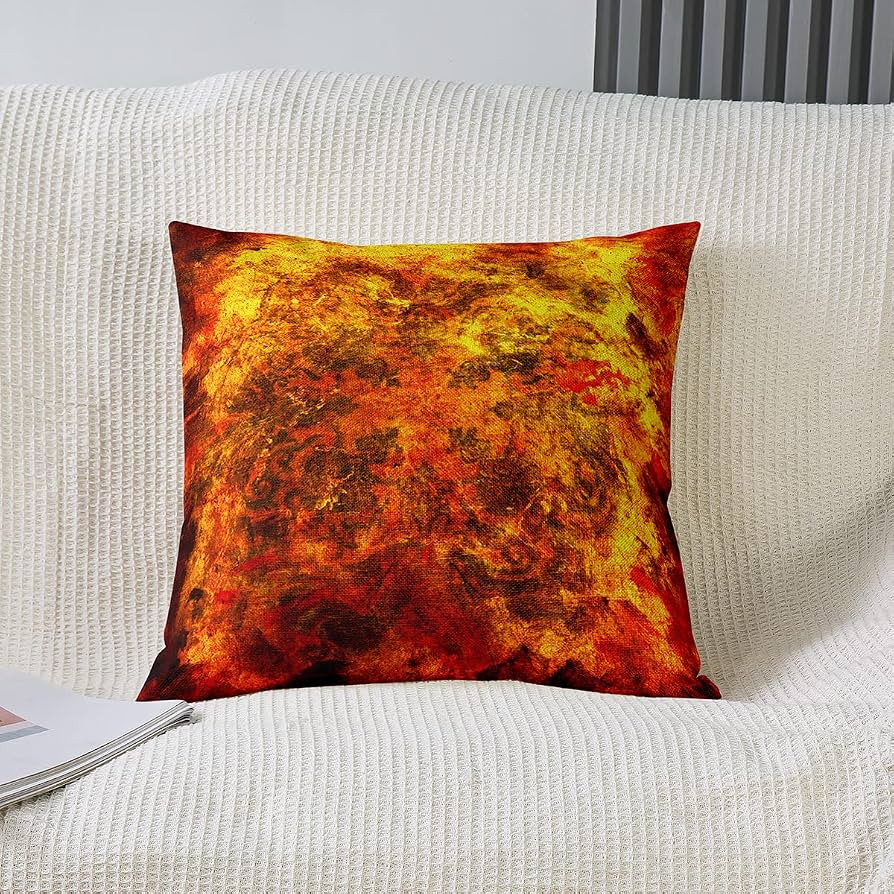 2 Federe Per Cuscini Vintage Floreali 45x45 Cm In Misto Cotone E Lino - Motivi Marroni, Gialli E Verdi - Per Divano E Arredamento Casa