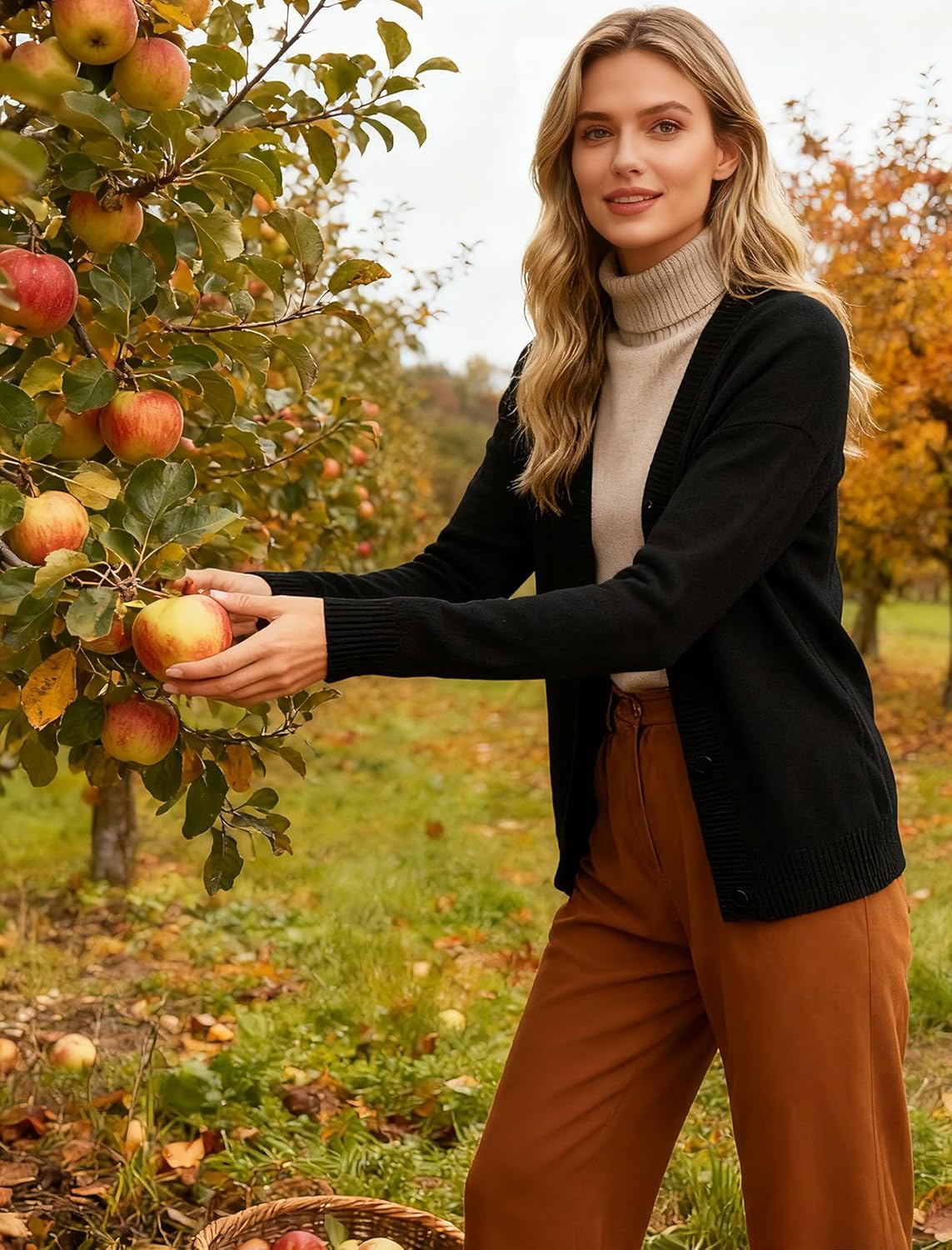 Cardigan Sweaters for Women Long Sleeve Button Down Knitted Sweater Lightweight V Neck Tops Outerwear - Image 6