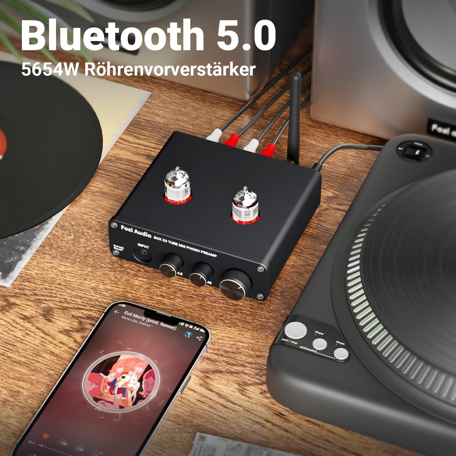 Fosi Audio Box Serie Phono Vorverstärker für MM Plattenspieler (Box X3)