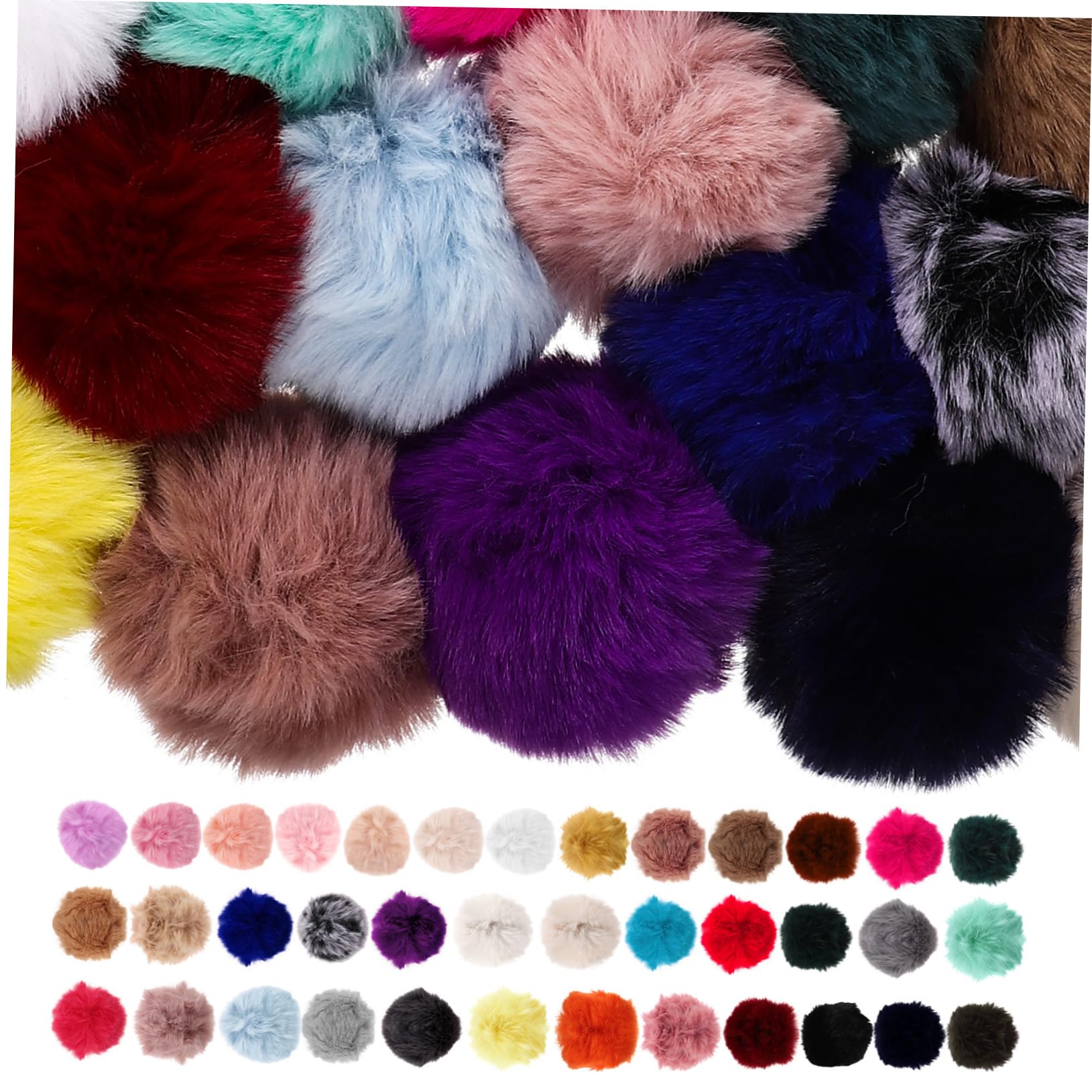 ULDIGI Pompones Decorativos de Bola de Piel Artificial 37 Piezas 8 Cm