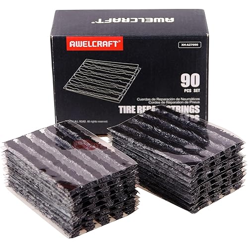 Tire Repair Strings 90pcs 4" black, Automotive Tool Tire Repair Plugs for Tubeless Off-Road Tires Car, Bike, ATV, UTV, Wheelbarrow, Mower