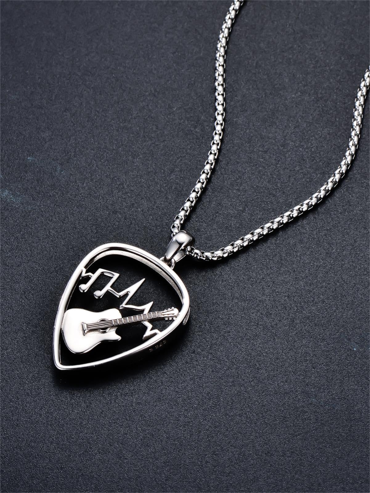Gitarren Plektrum/Lotus/Chakra/Elefanten/Engelsflügel Engel/Kleeblatt/Mutter Tochter/Kürbis/Schwester/Koala/Eule Baum/Kompass/Stethoskop Halskette Sterling Silber 925 Halsketten für Damen