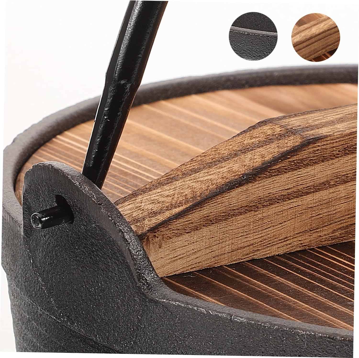 Multi-use Japanese Pot Wooden Lid Iron Sukiyaki Pot Cooking Camping Outdoor Cooking Non-stick Pan