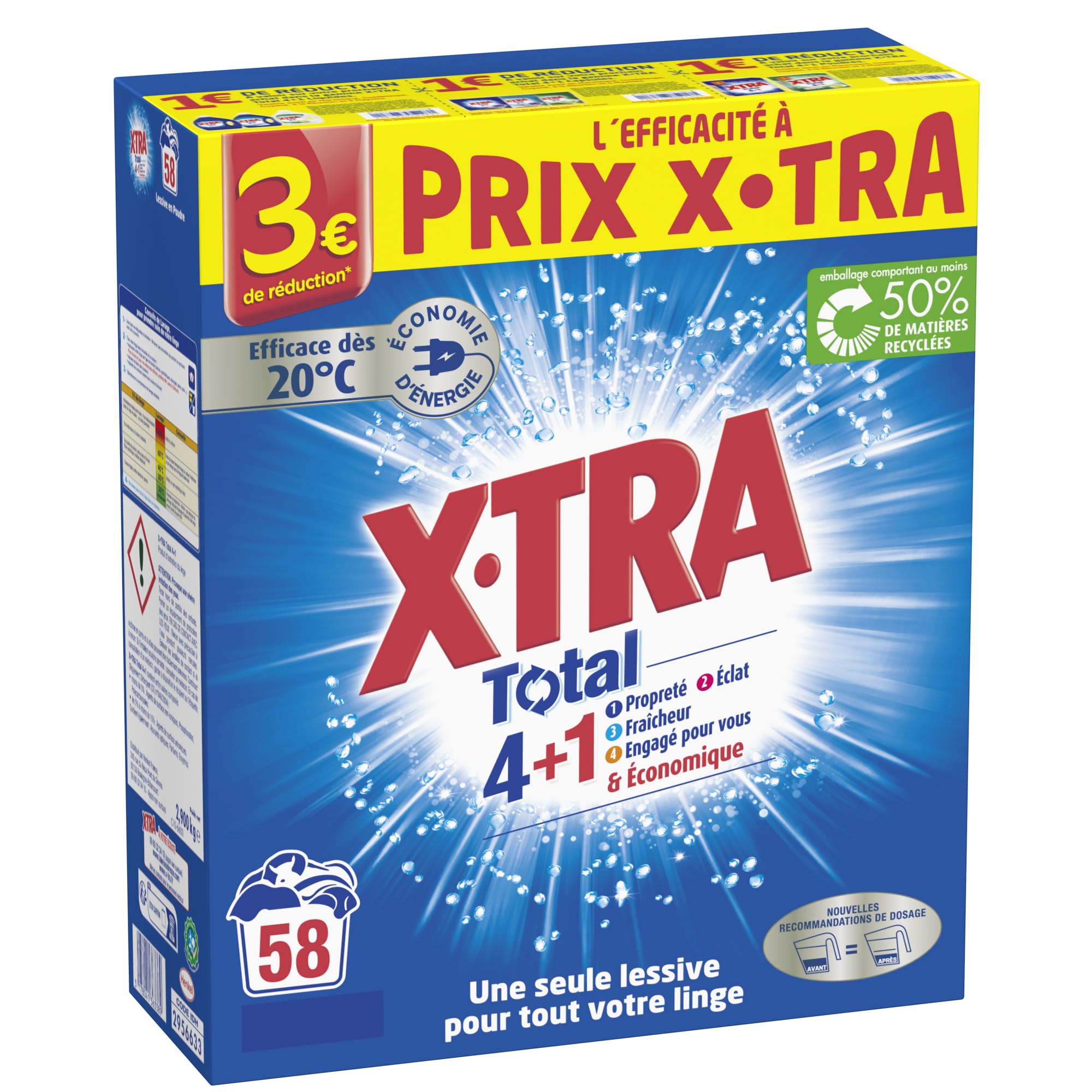 AISE - Lessive en Poudre - Economique et Écologique - Pour Toute la Famille - Laundering àfaible température - 58 Mesure