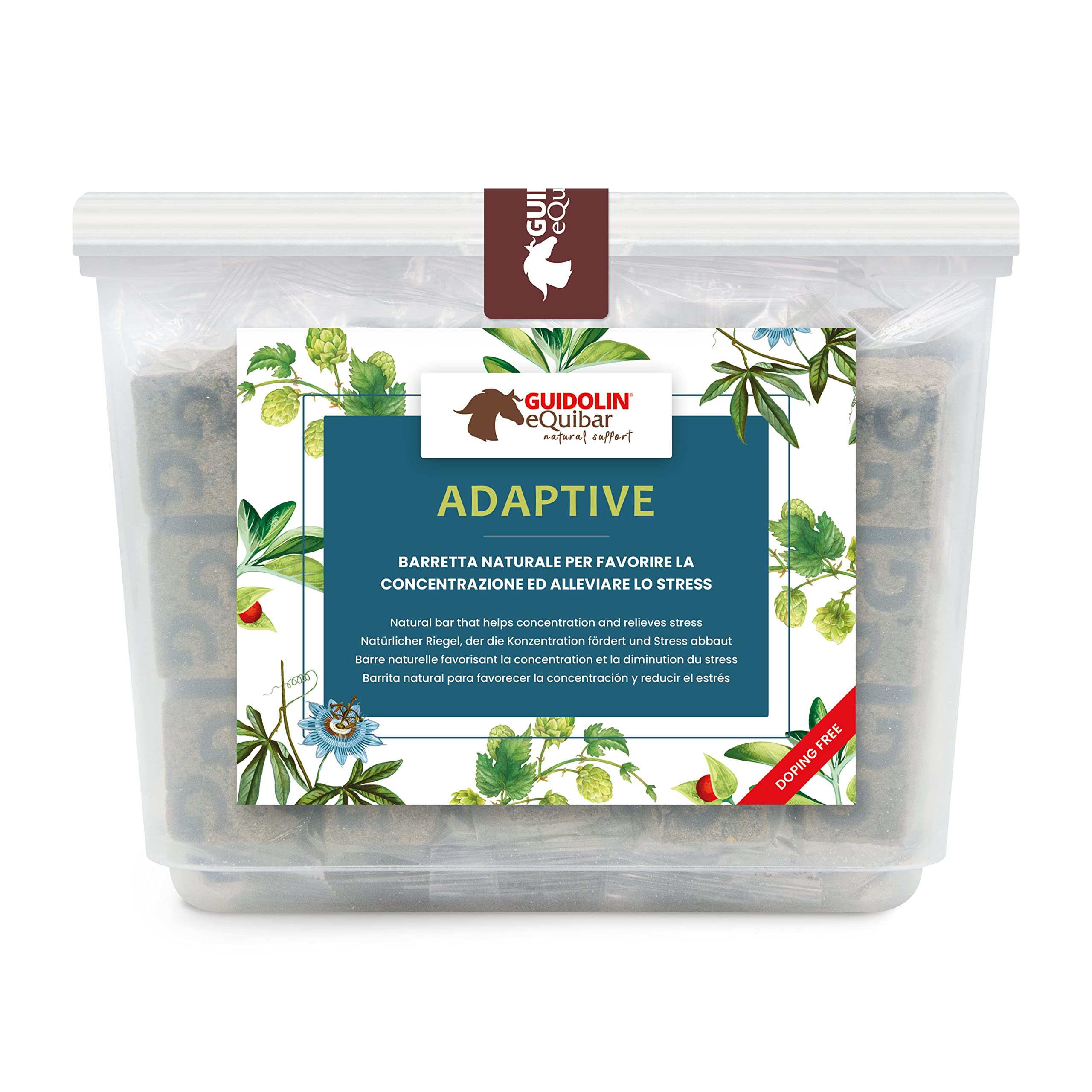 Guidolin Horses Equibar Adaptive® Barretta funzionale per il benessere psico-fisico e la concentrazione del cavallo 100% naturale doping free 600g