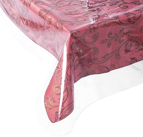 American Linen Mantel de plástico impermeable de 60 x 120 pulgadas, protector de escritorio de PVC transparente para mesa de café, mesa de comedor,