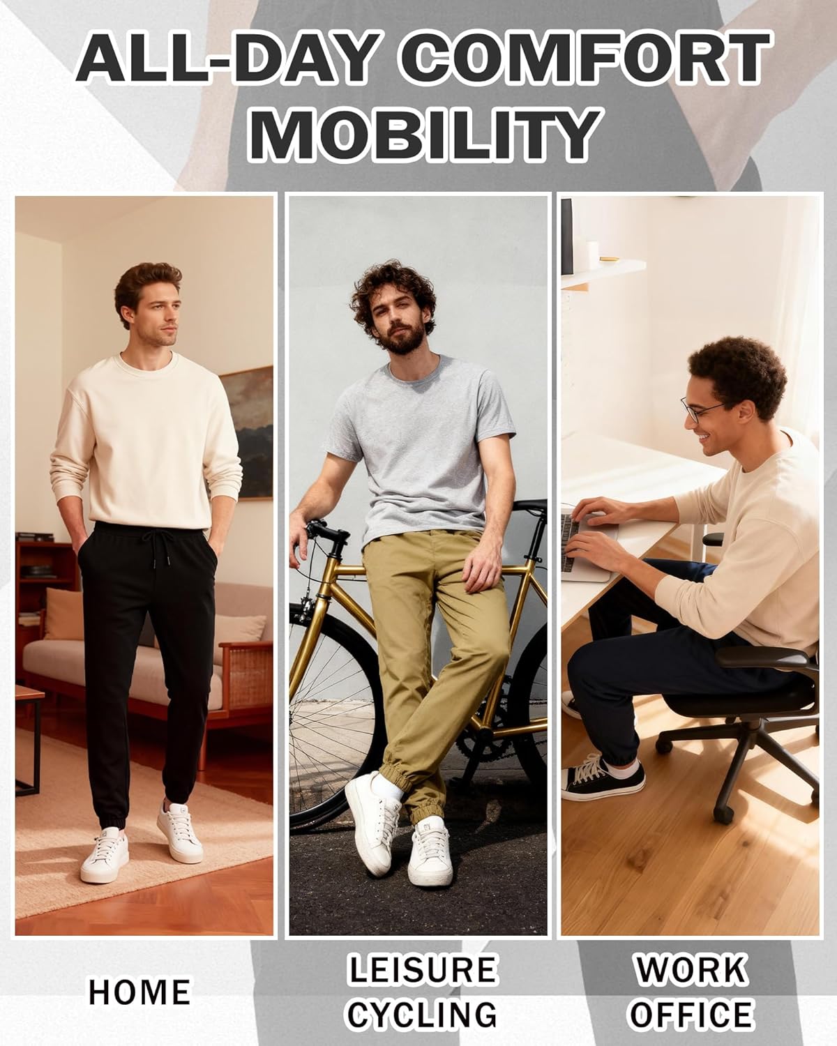 34"/36" Inseam Mens Tall Joggers Extra Long Workout Athletic Pants - Image 8