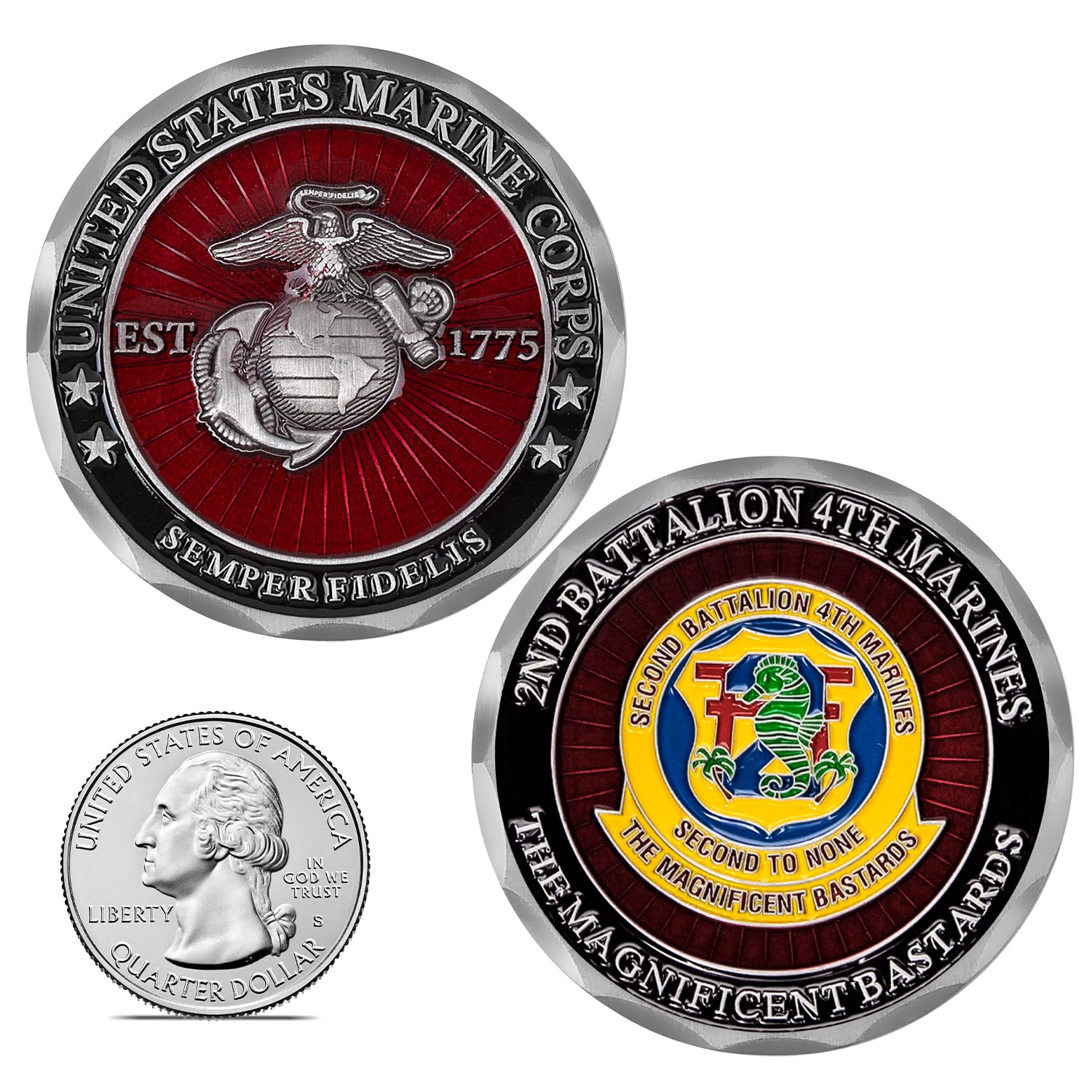 USMC 2nd Battalion 4th Marines Challenge Coin – Marine Corps 2/4