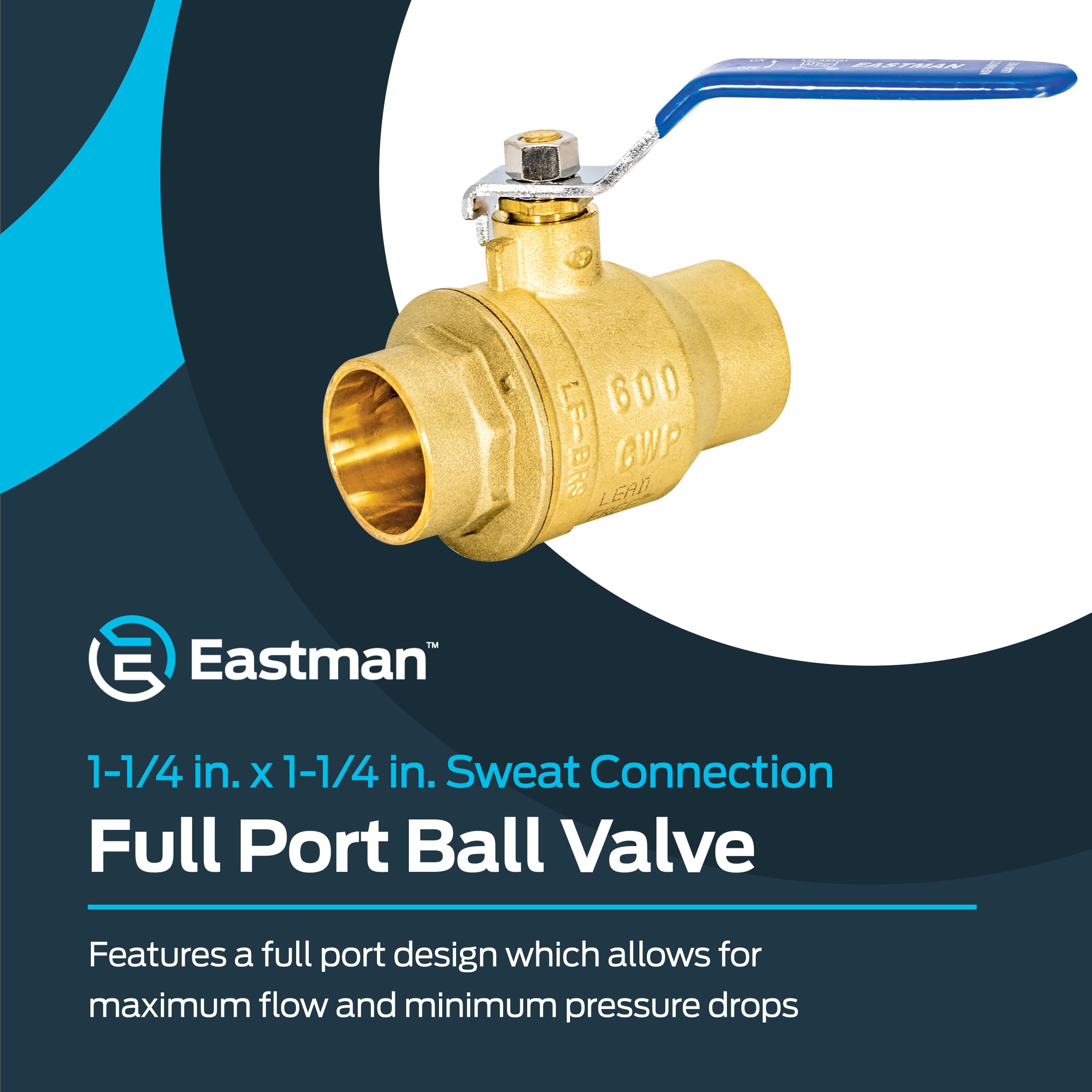 Eastman 20067LF Válvula de Bola Completa, 1-1/4" C x C