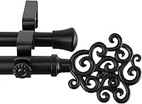 Vista 1 de Rod Desyne Tidal - Barra de cortina doble, 48-84 pulgadas, color negro