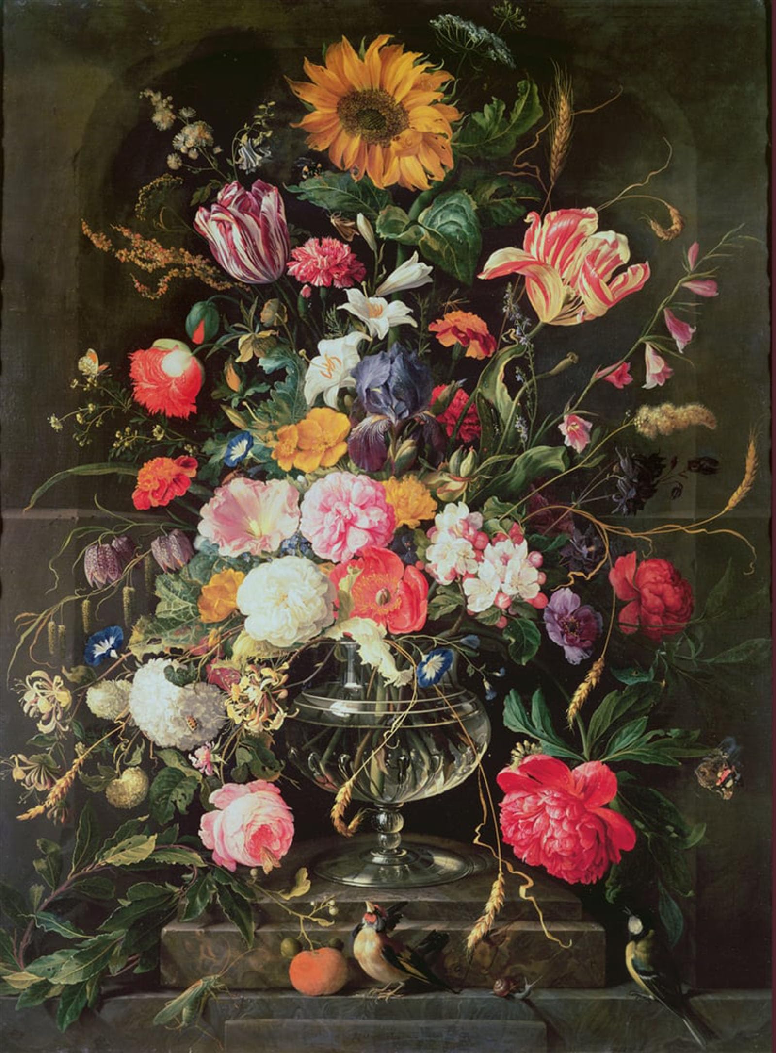 POSTERIIk Famous Animal Posters Vintage Picture Unbekanntes Bild by Cornelis De Heem Modern Wall Decor for Home Decor 60x90cm