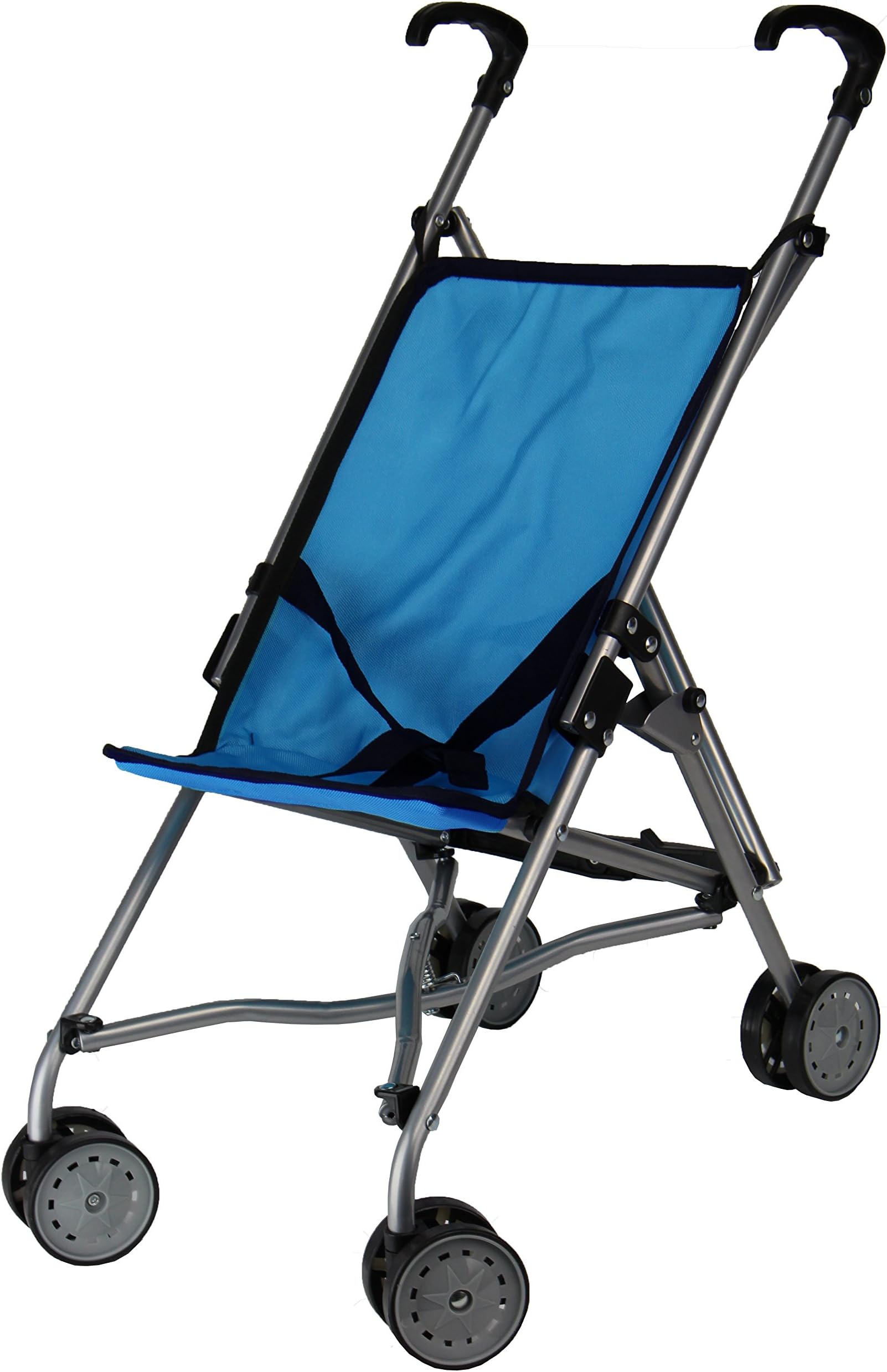 Umbrella Blue Doll Stroller Blue with Swiveling Front Wheels