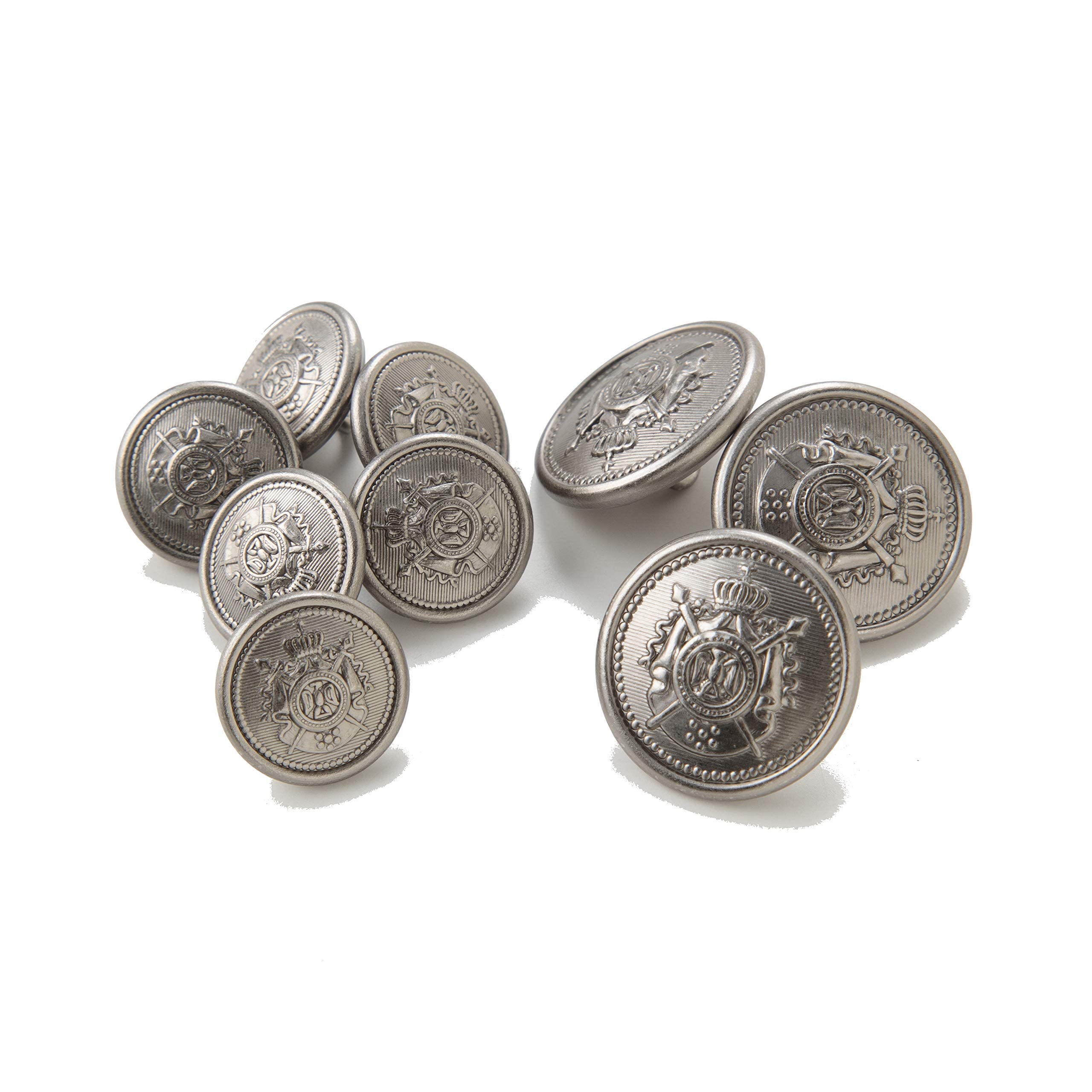 Amazon | ボタン 釦 20mm(21mm) 15mm シルバー ブレザー用 セット 9個