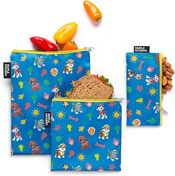 Simple Modern Reusable Snack & Sandwich Bags | 3 Pack Kids | Paw Patrol