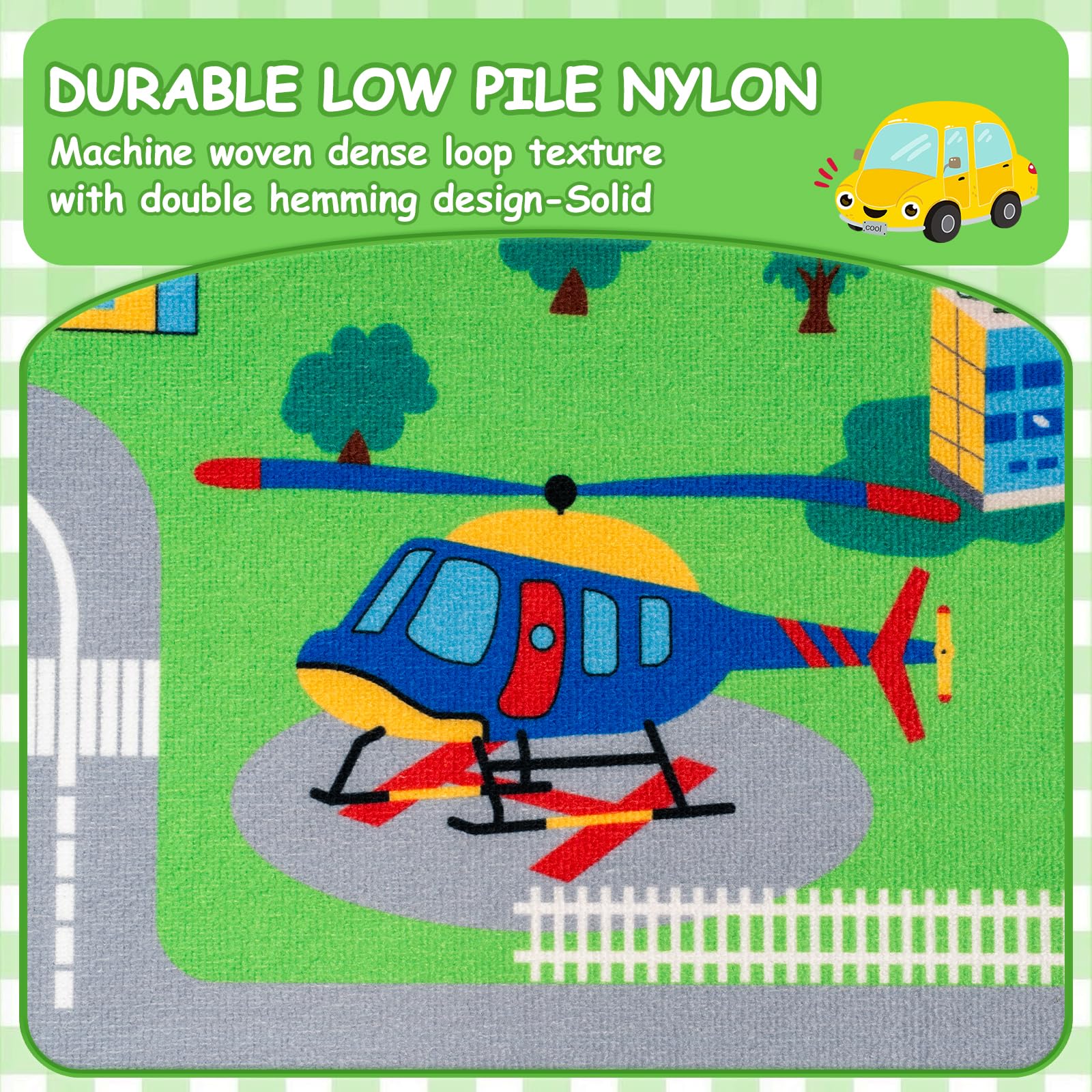 Capslpad Alfombra infantil de juego para niños de ciudad, 160 x 100 cm, antideslizante, lavable a máquina, pelo corto, alfombra de juegos educativa, para habitación de niños, sala de juegos,