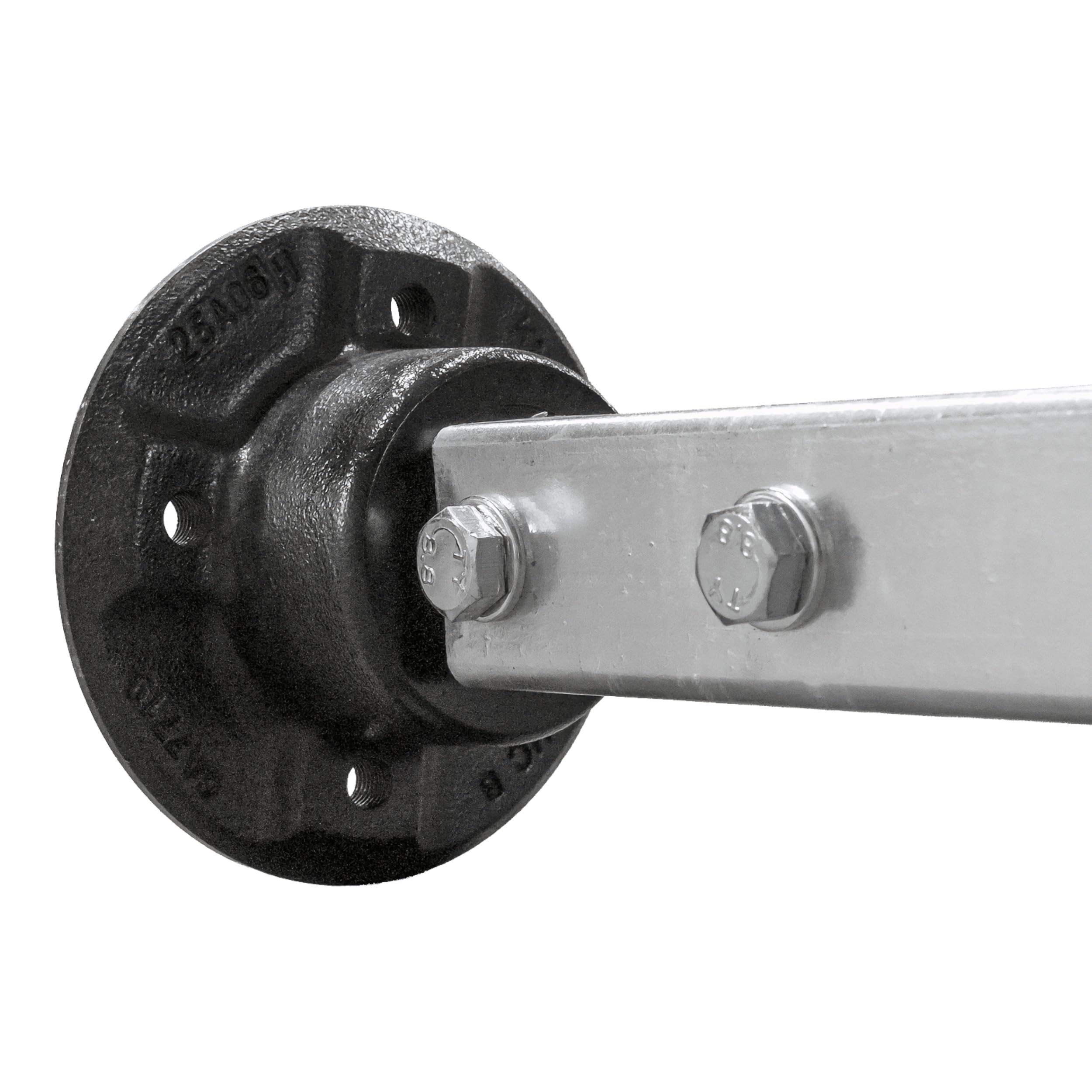 Knott Ungebremste Starrachse VR7 für Anhänger bis 750 kg mit 1240 mm Lochabstand und 1580 mm Nabenabstand, Lochkreis 4x100, feuerverzinkte Achse für Blattfederung