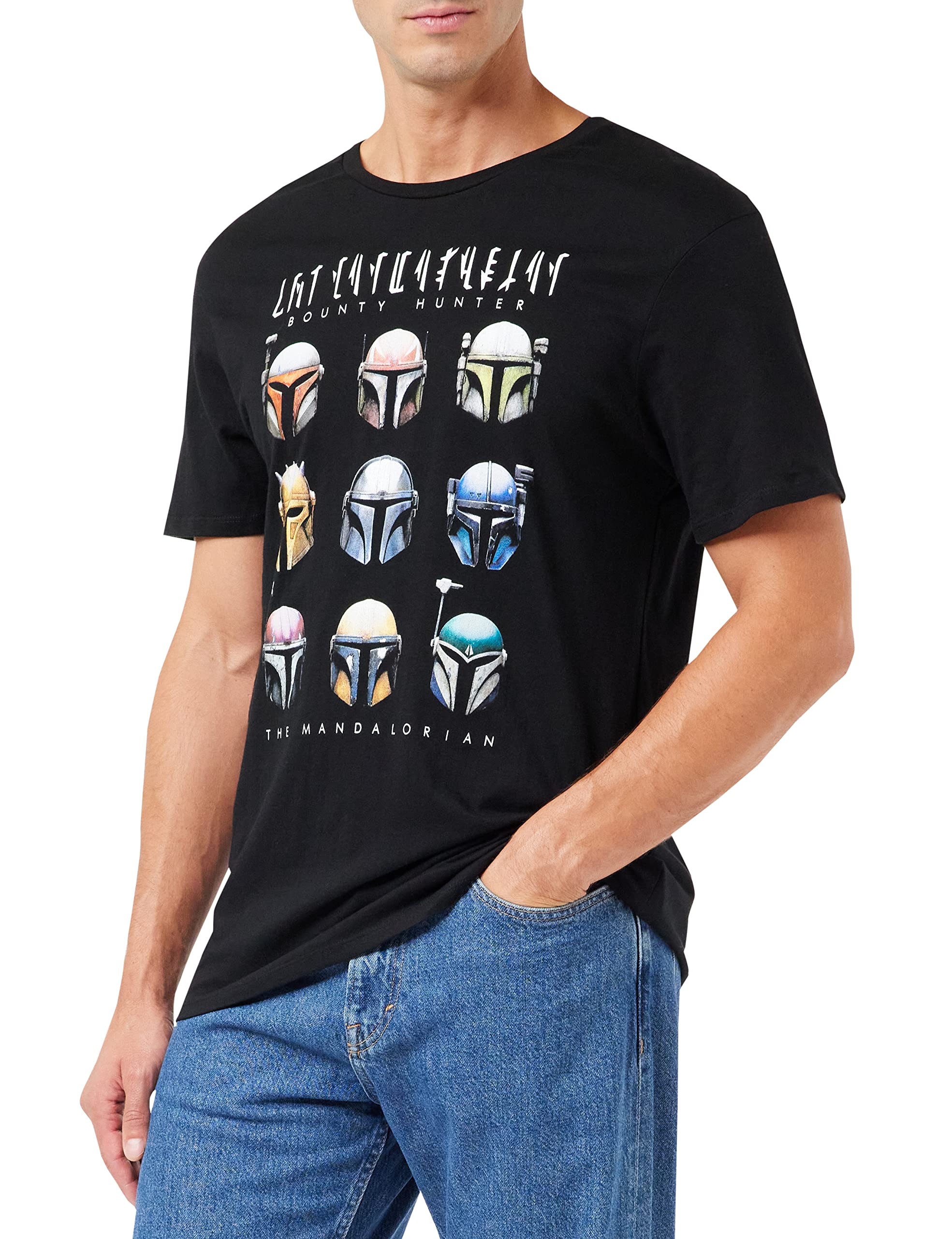 STAR WARS The Mandalorian Pastel Pop – T-Shirt Uomo, Nero, Taglia 3XL