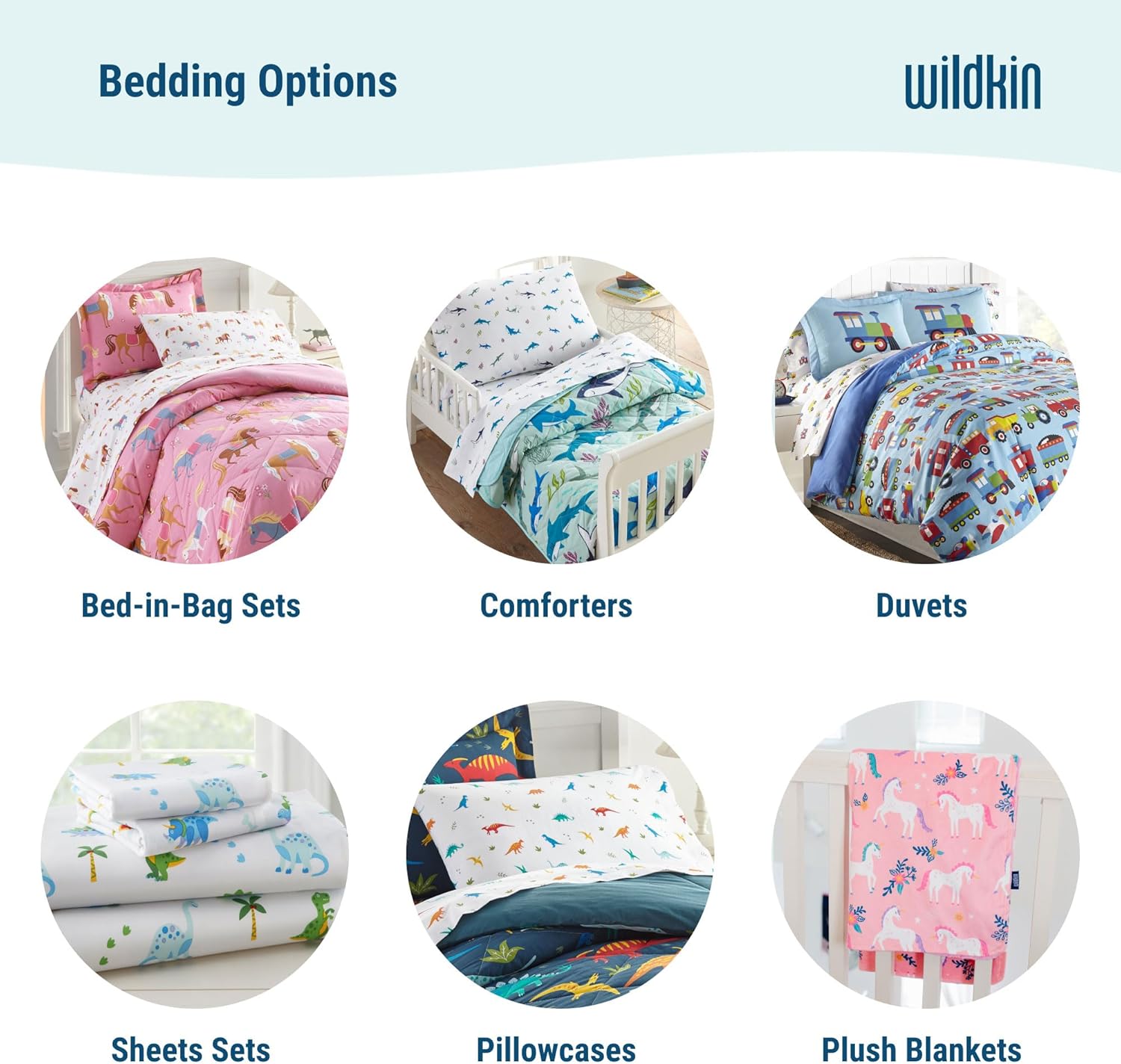 Wildkin 100% Cotton Fitted Crib Sheet – Soft & Breathable Fitted Sheet - Trains, Planes, and Trucks
