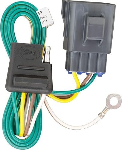 CURT 56159 Arnés de cableado de remolque personalizado de 4 pines para el lado del vehículo, se adapta a Land Rover Evoque seleccionado