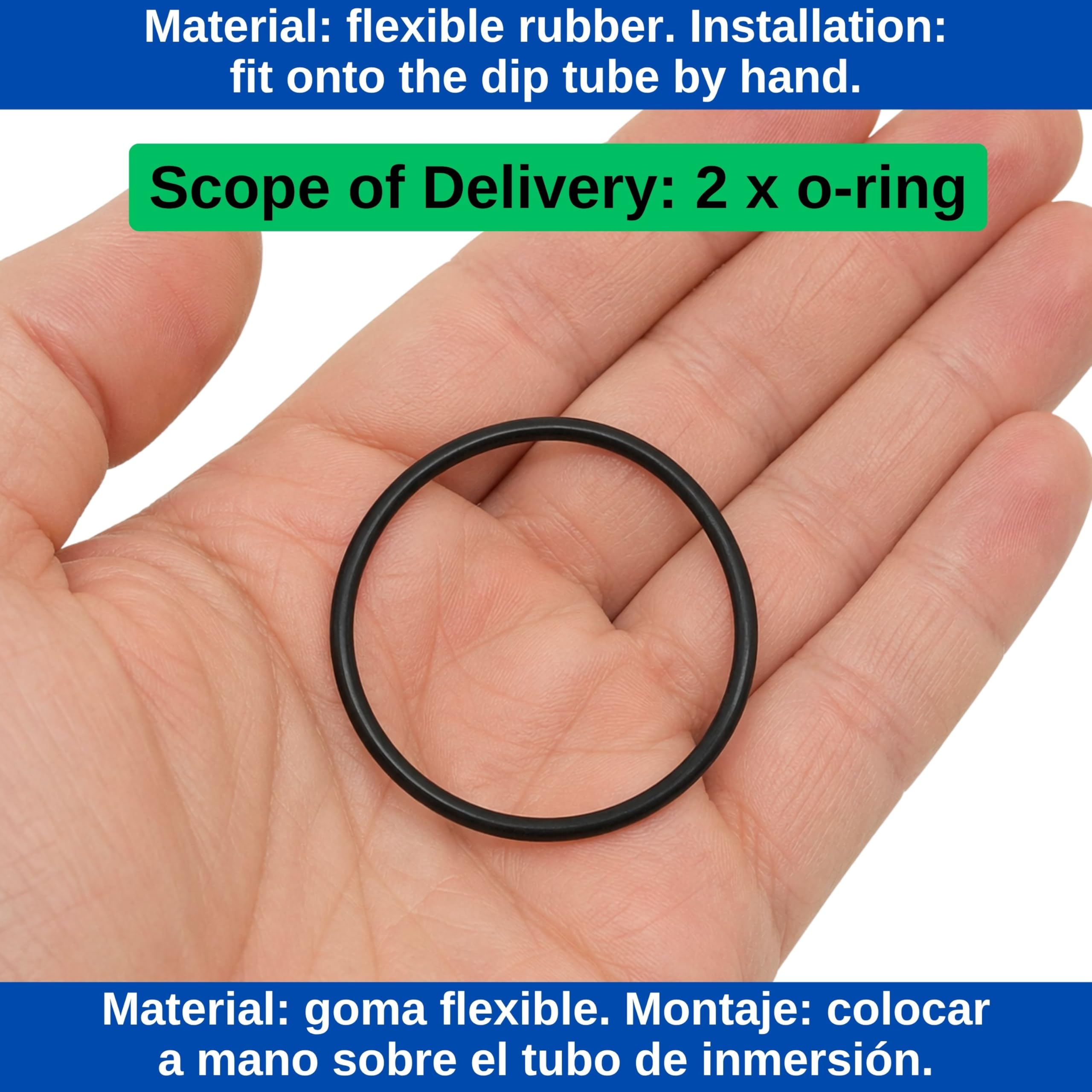 Junta de tubo de inmersión de repuesto, 2 pzs, compatible con tubo de inmersión Viega Tempoplex modelo 6956.1-821 artículo 318 260 para series de 1997 a 2001, DE 80 mm DI 75 mm grosor 2,5 mm