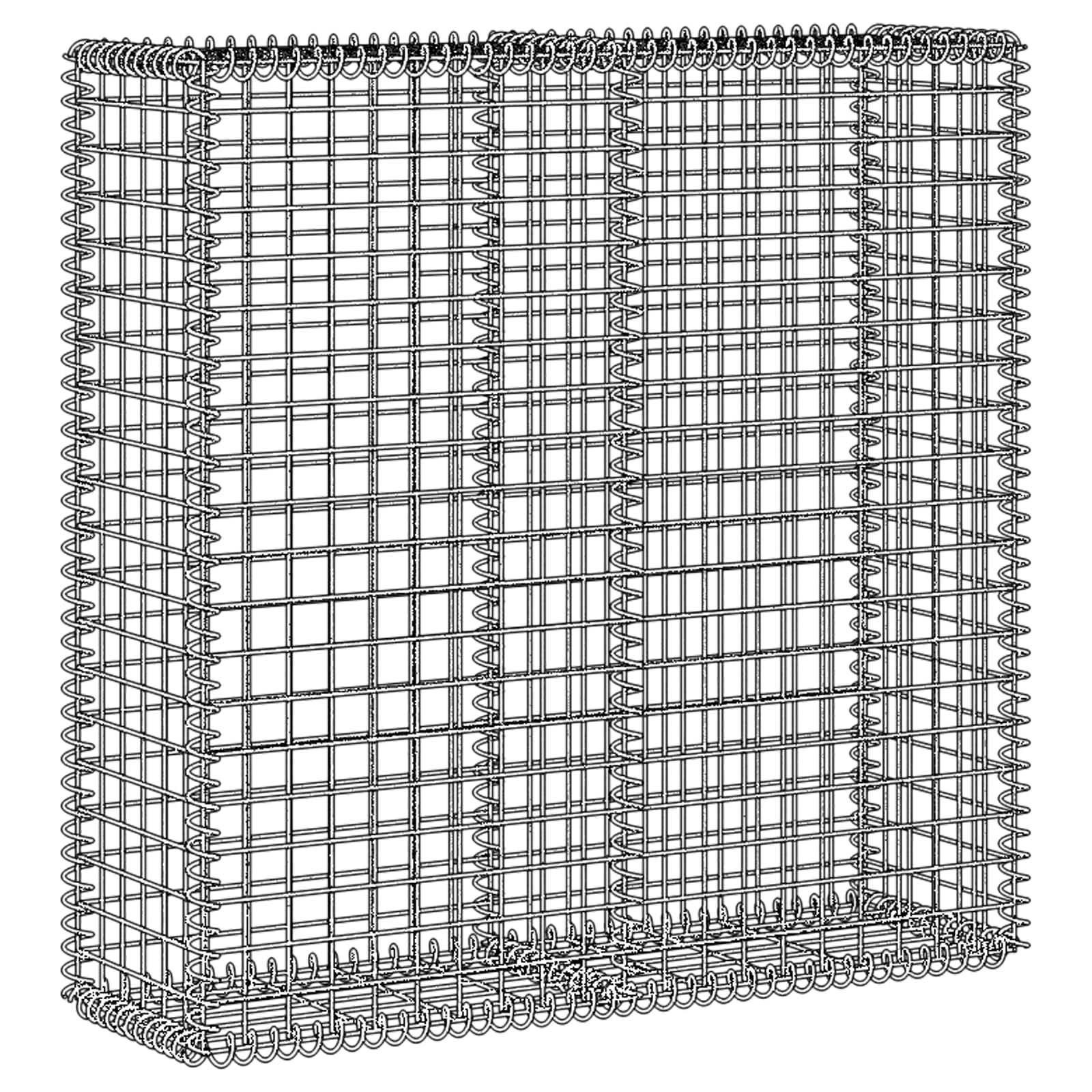vidaXL Rete Gabbione Giardino Filo Zincato 100x100x30 cm Parete di Recinzione
